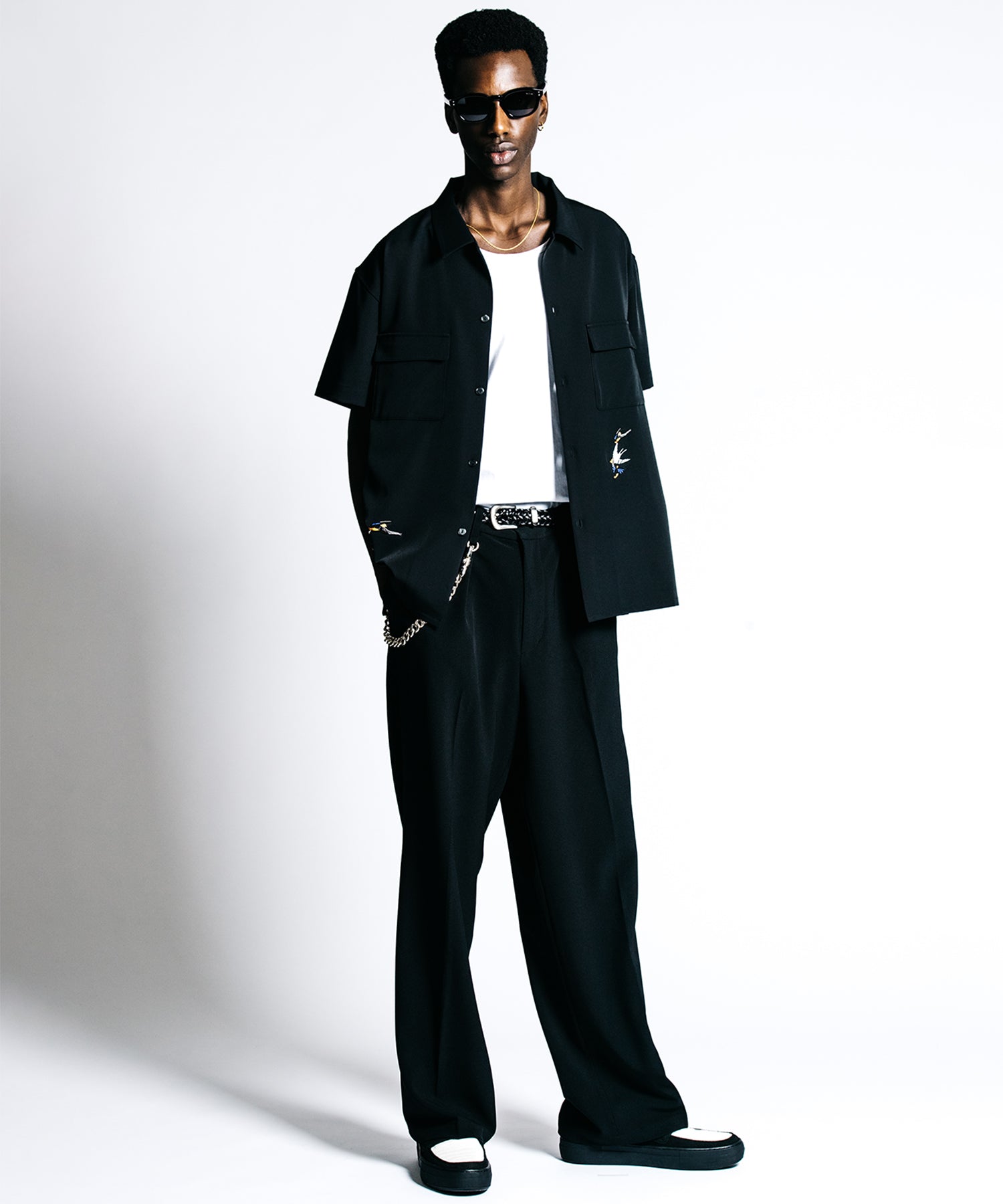 TAILORED SWALLOW EMBROIDERY S/S SHIRT – EASY CARE