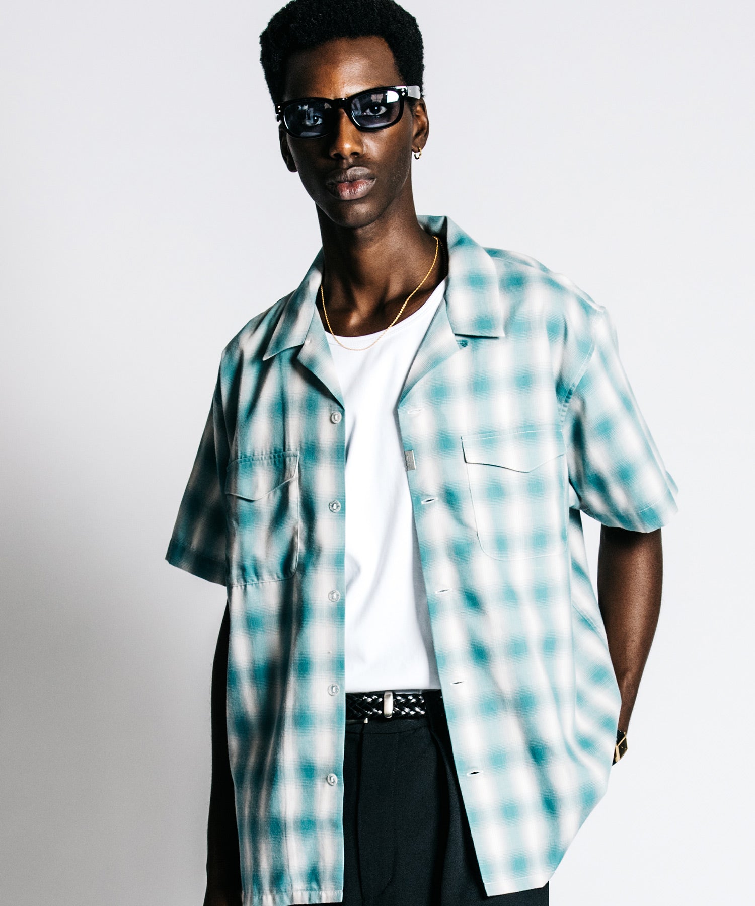 SUMMER OMBRE CHECK SHIRT