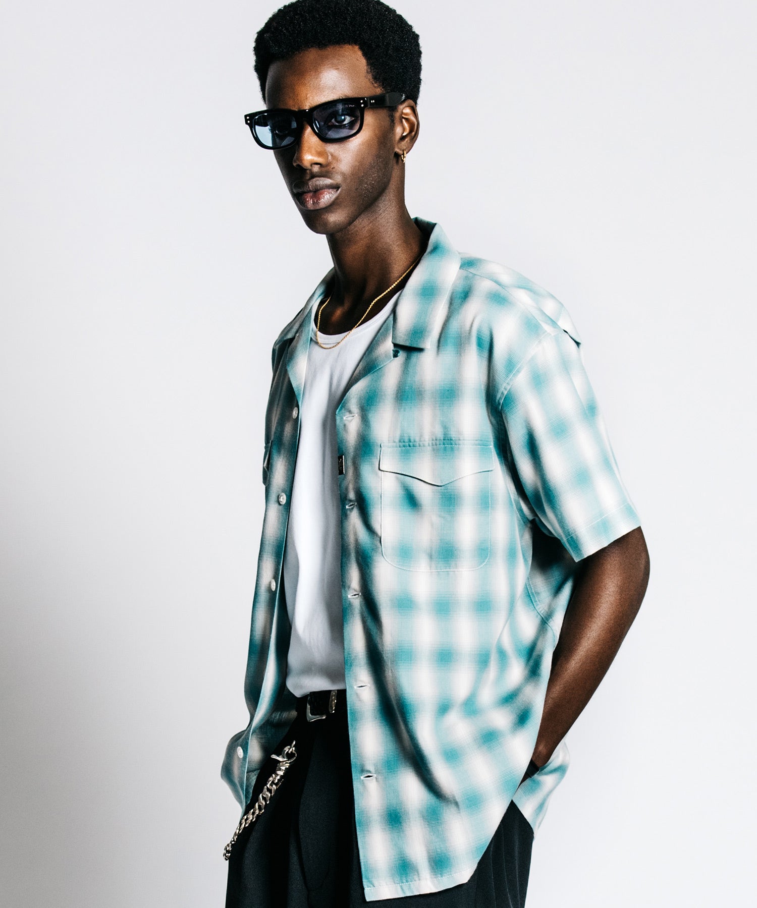 SUMMER OMBRE CHECK SHIRT