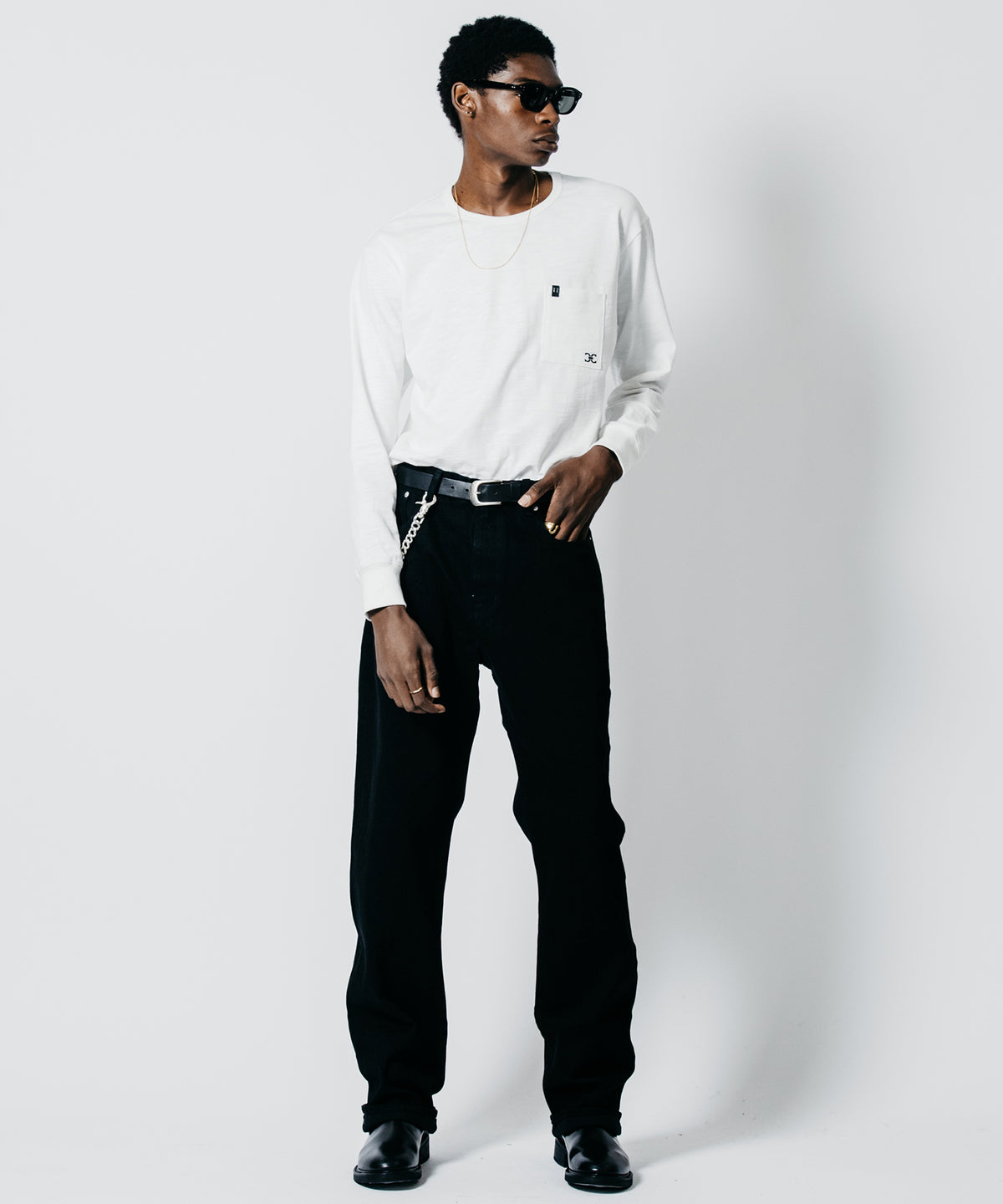 HEAVY OZ SLUB C-CHAIN BINDER CREW NECK LONG SLEEVE T SHIRT