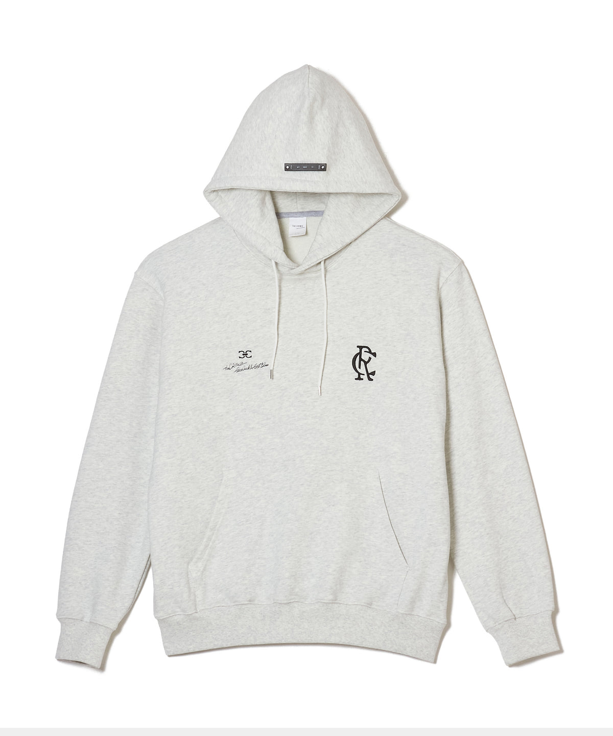 DUAL-CHEST EMBROIDERED PULLOVER SWEAT HOODIE