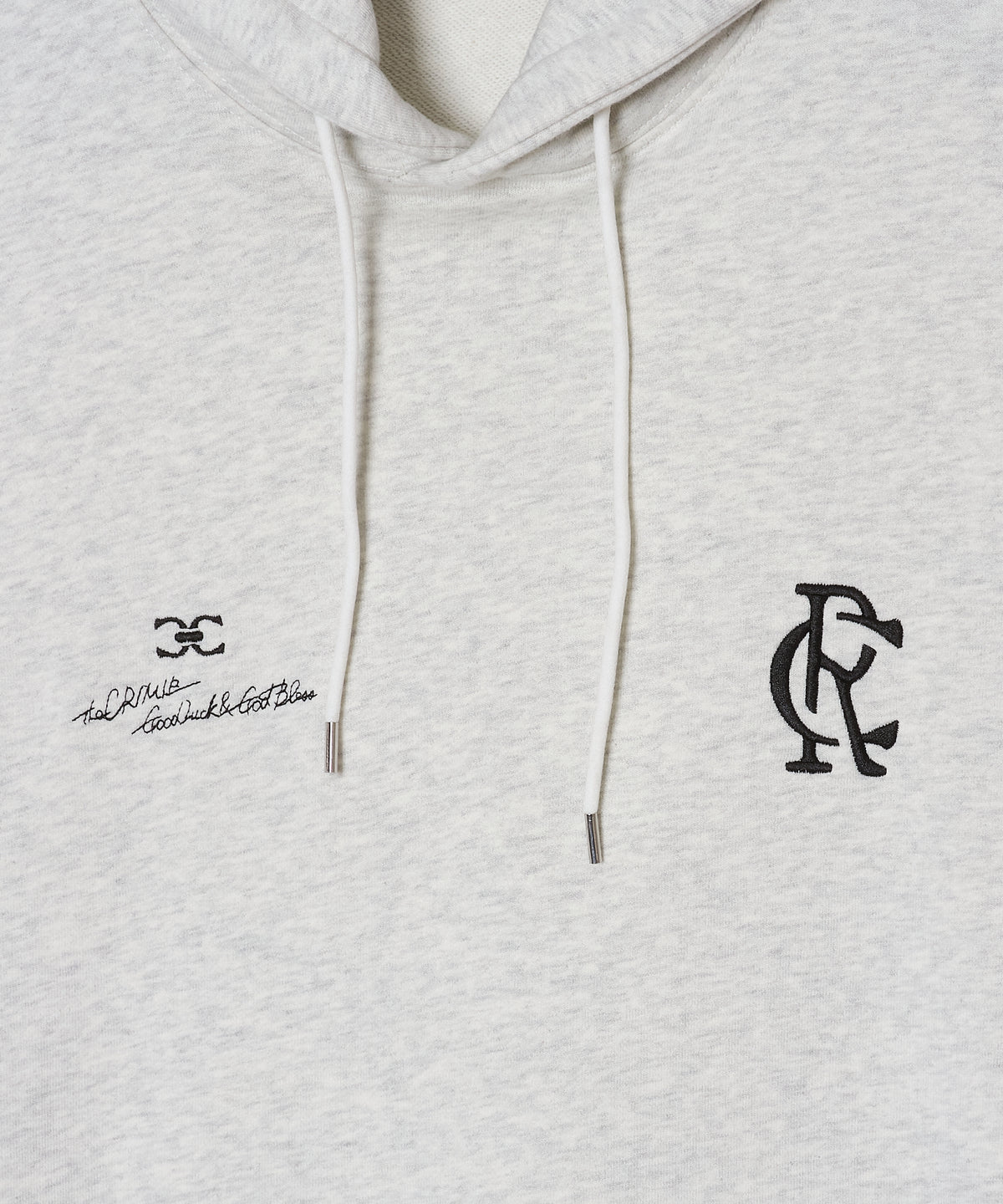 DUAL-CHEST EMBROIDERED PULLOVER SWEAT HOODIE