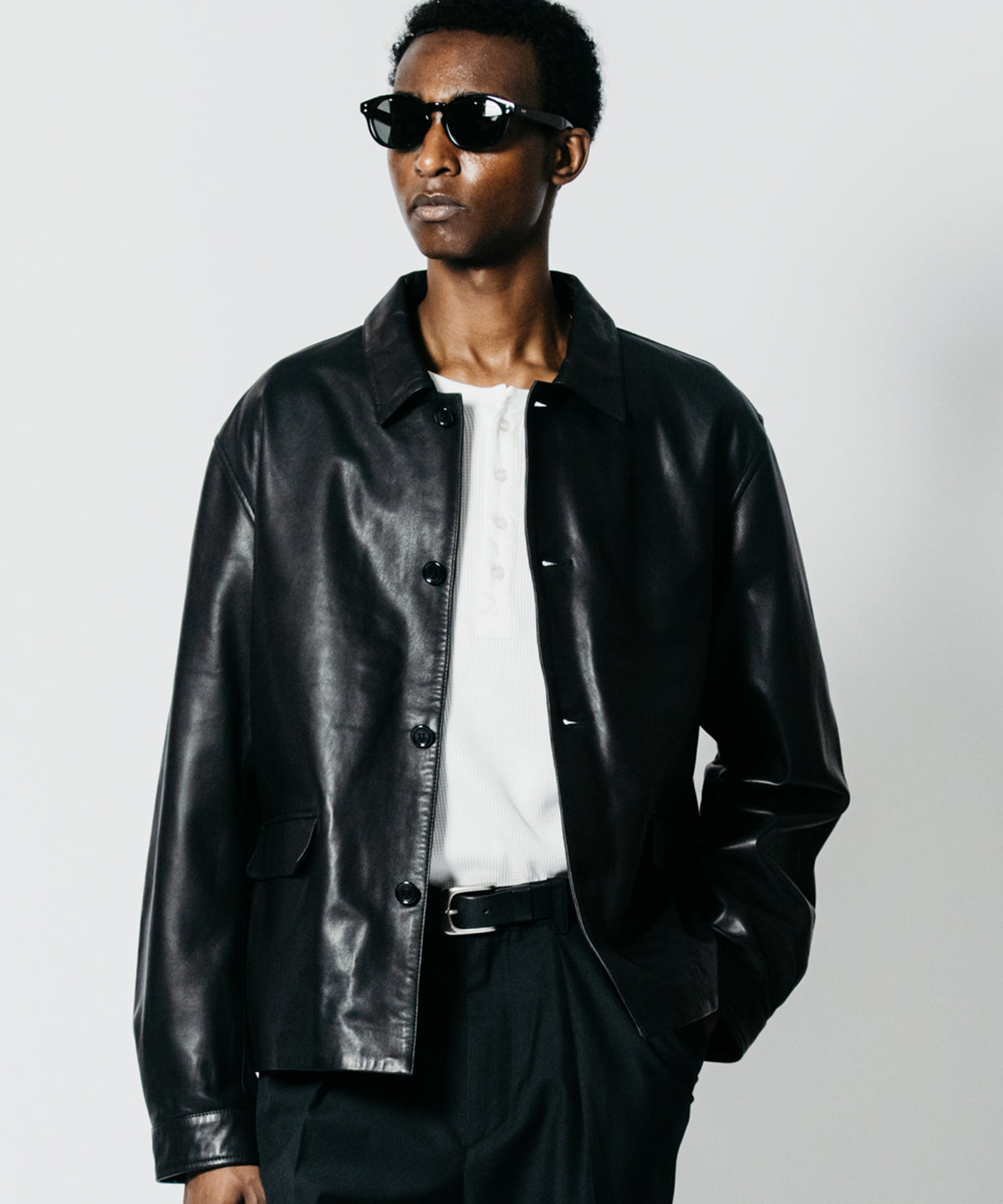 SHEEP LEATHER BLOUSON JACKET