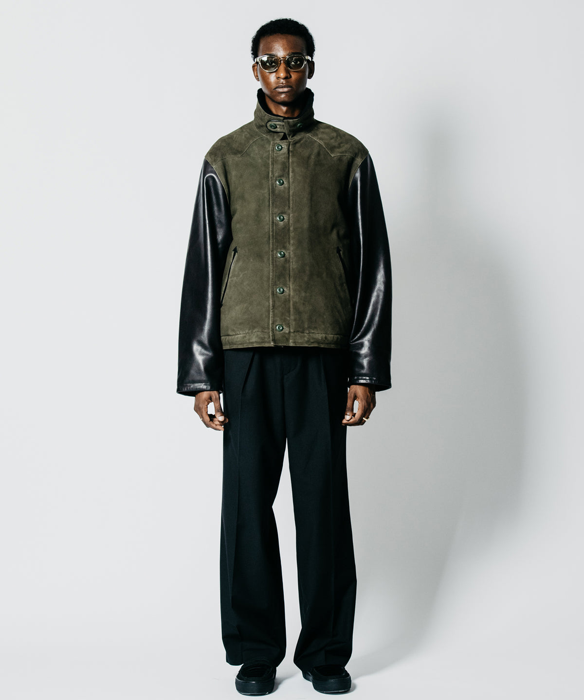 N1 SUEDE COMBINATION LEATHER JACKET WITH ALPACA LINING