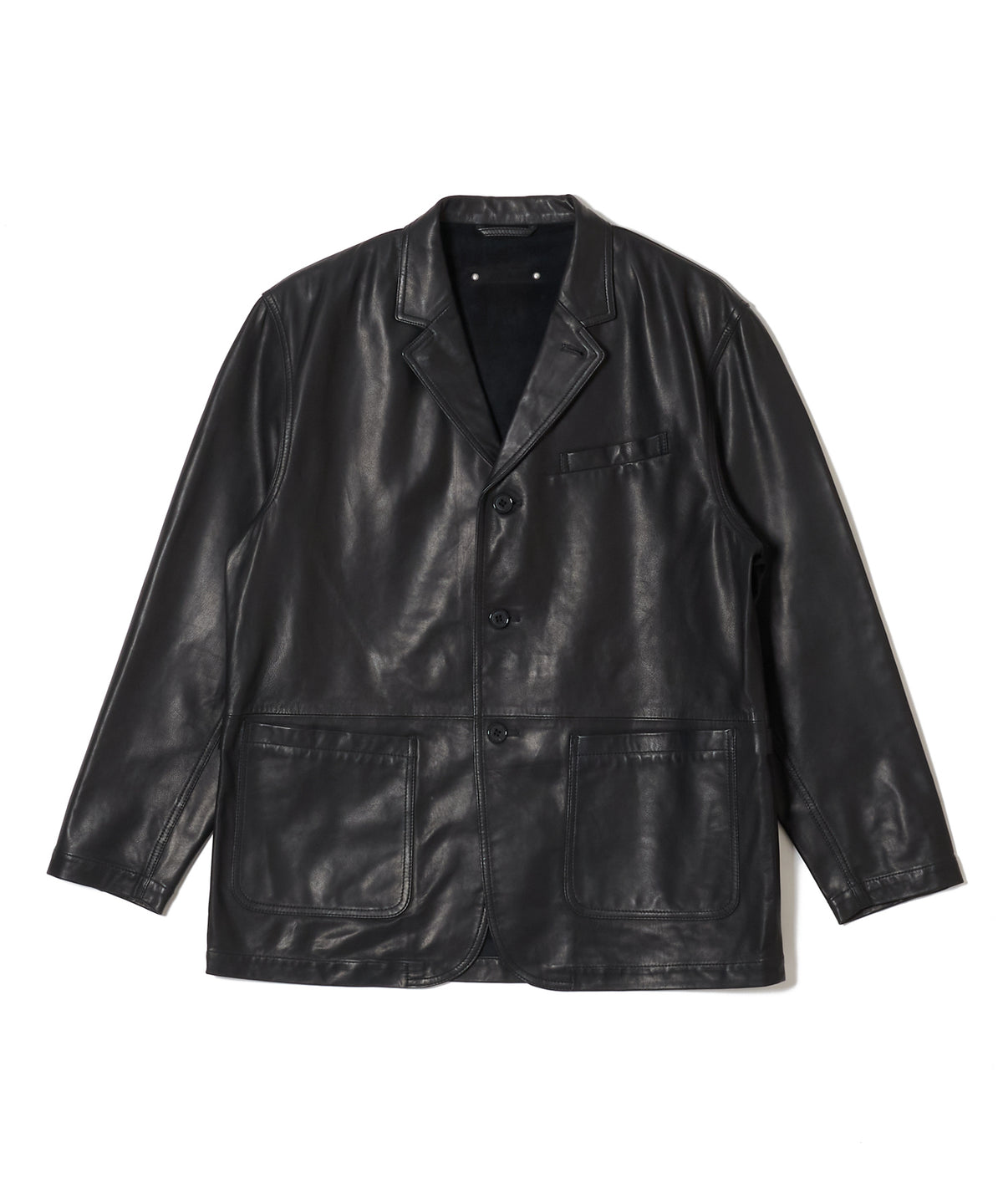 4-BUTTON TAILORED SHEEP LEATHER SUIT JACKET WITH 3-BUTTON LOOK