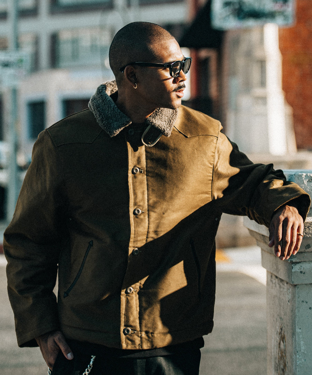 N1 LEATHER PIPING WESTERN YOKE JACKET WITH ALPACA LINING