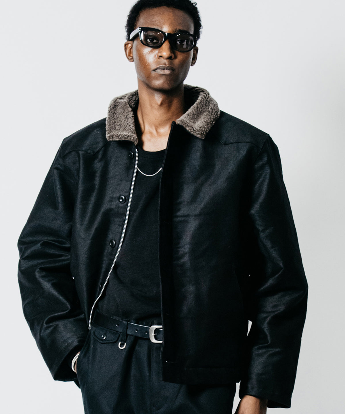 N1 LEATHER PIPING WESTERN YOKE JACKET WITH ALPACA LINING