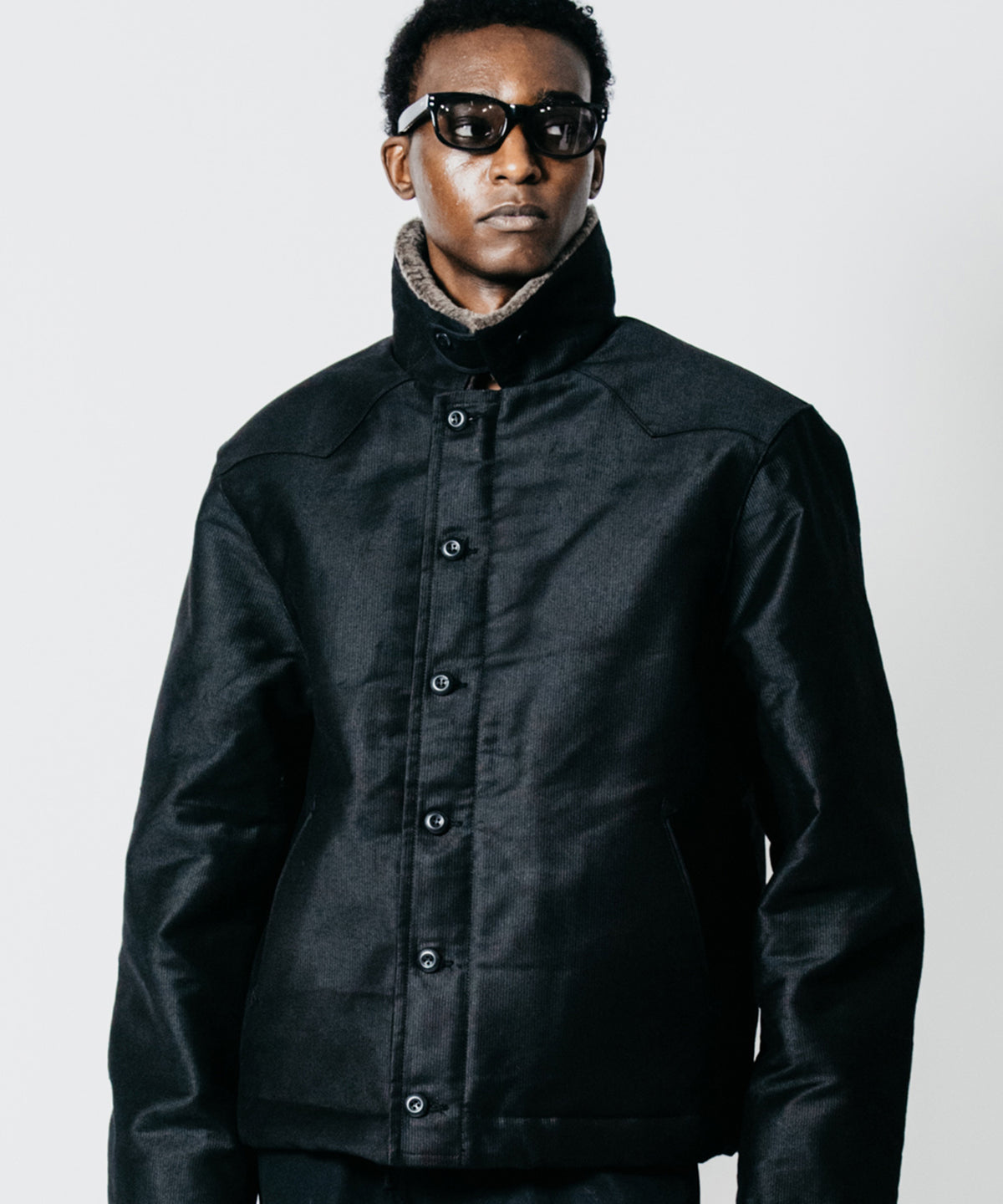N1 LEATHER PIPING WESTERN YOKE JACKET WITH ALPACA LINING