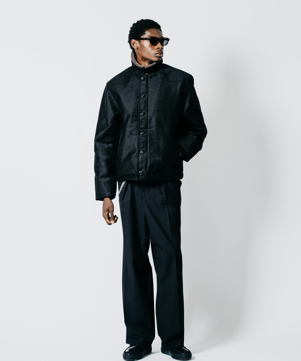 N1 LEATHER PIPING WESTERN YOKE JACKET WITH ALPACA LINING