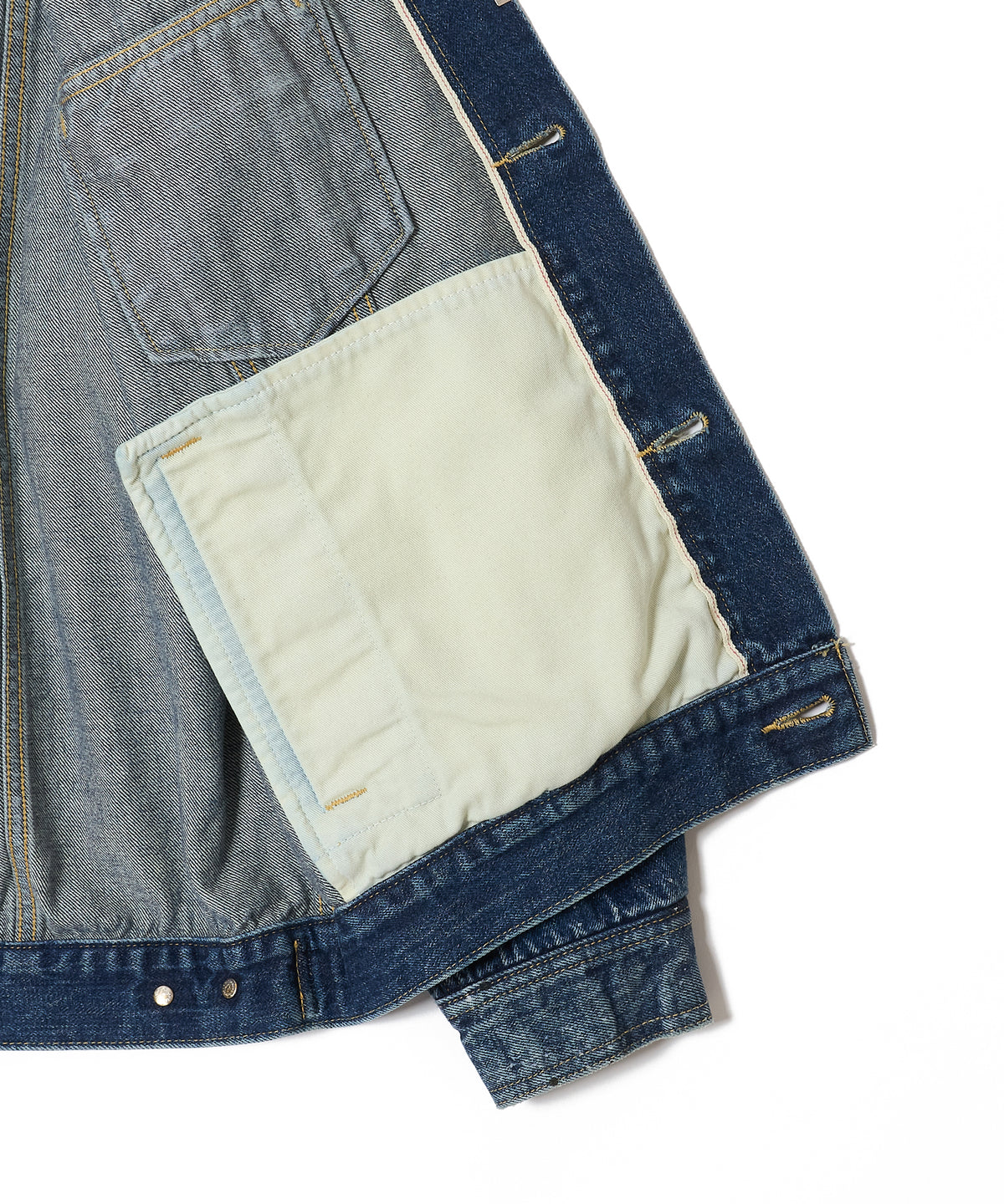 BRON FREE SELVEDGE GARAGE USED DENIM TYPE III JACKET - INDIGO MADE IN JAPAN