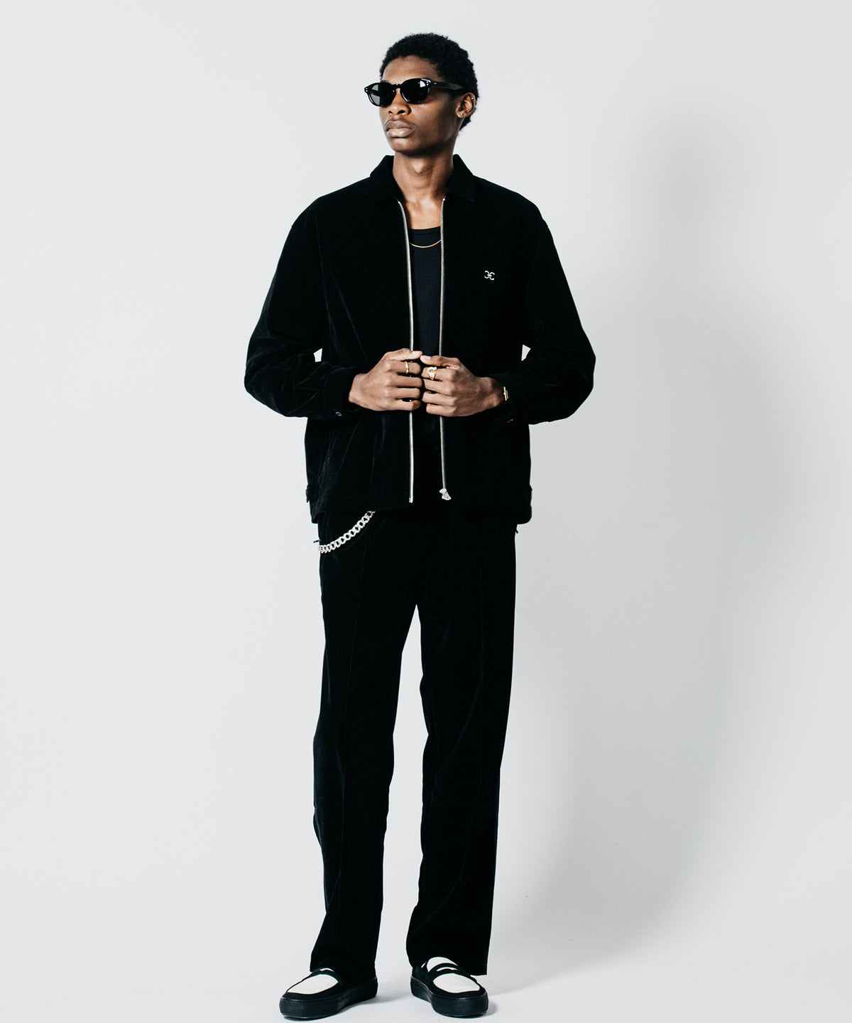 VELOUR HARRINGTON SUIT JACKET