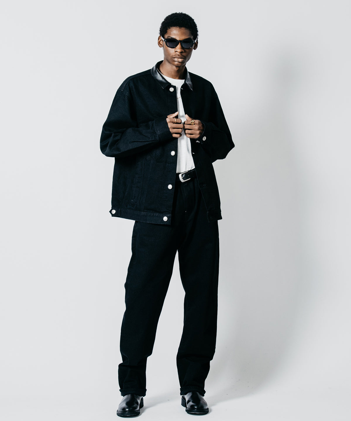 BRON FREE SELVEDGE ONE WASH DENIM TYPE III JACKET - BLACK MADE IN JAPAN