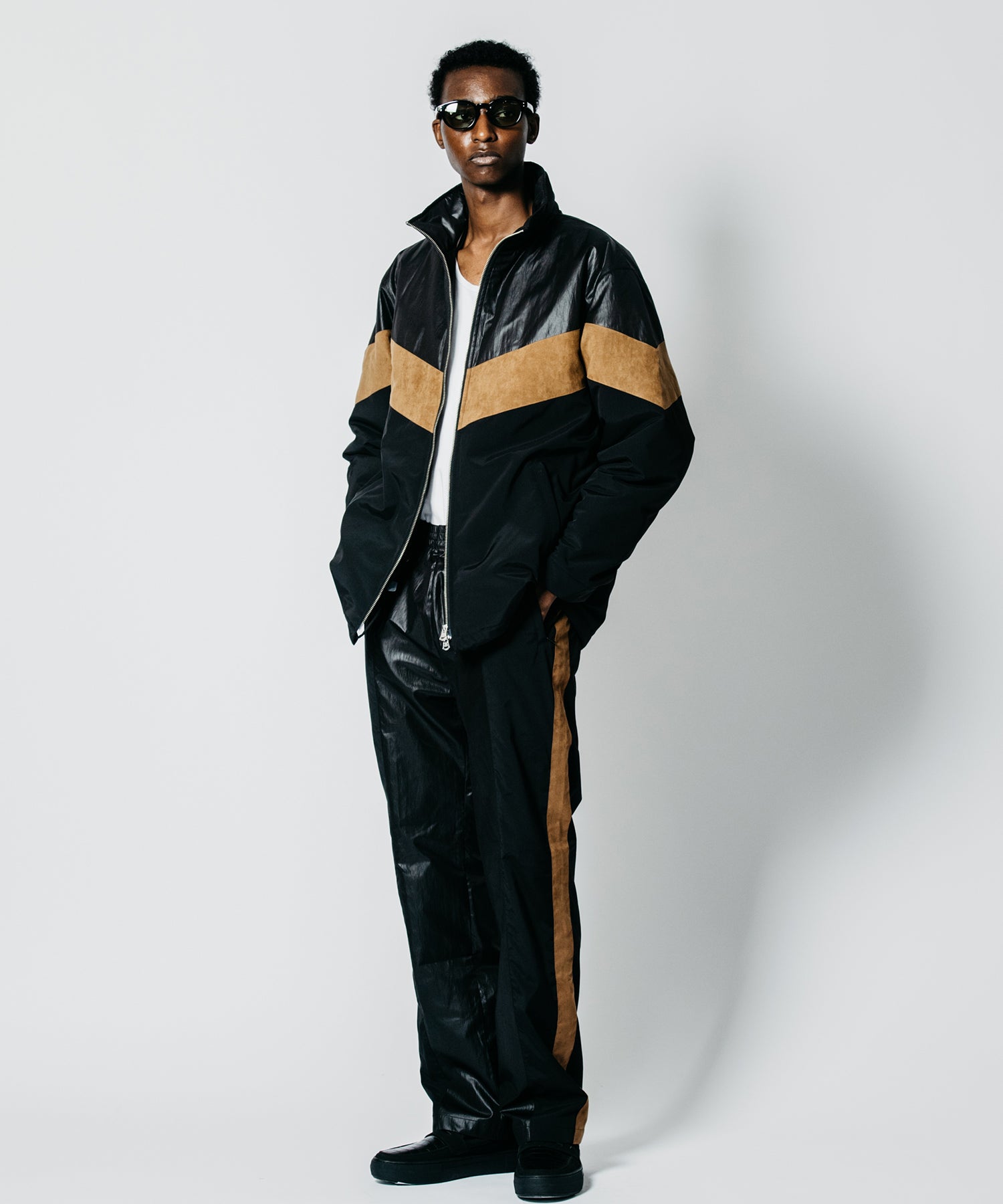HYBRID TRACK PANTS FAKE SUEDE PANEL