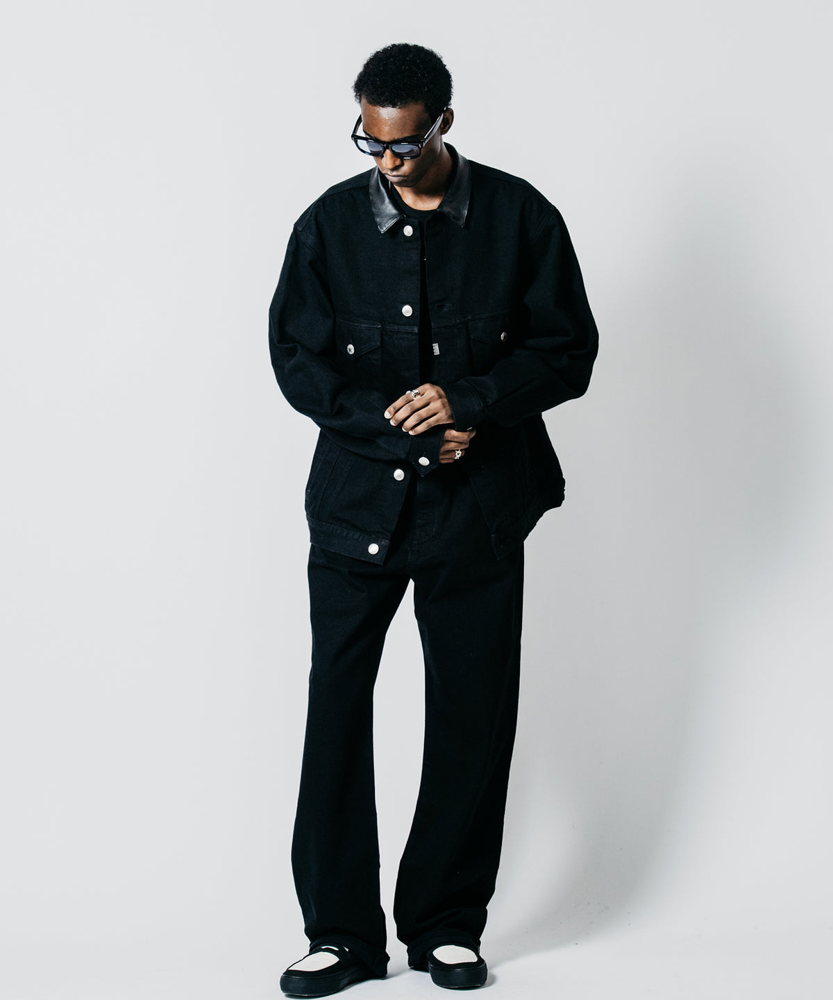BORN FREE WIDE LUXURY SELVEDGE ONE WASH JEANS - BLACK MADE IN JAPAN