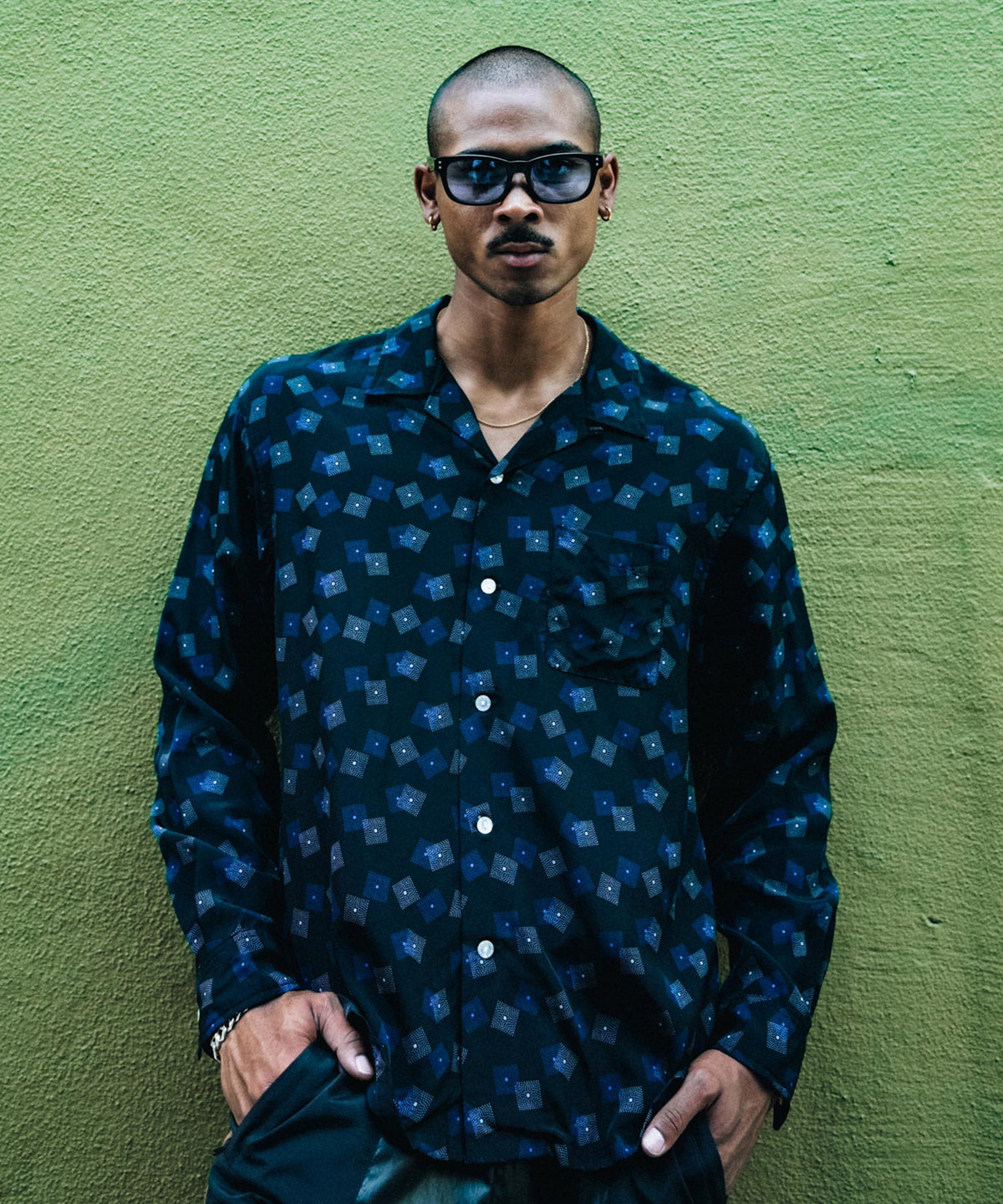 RAYON OPEN-COLLAR SHIRT