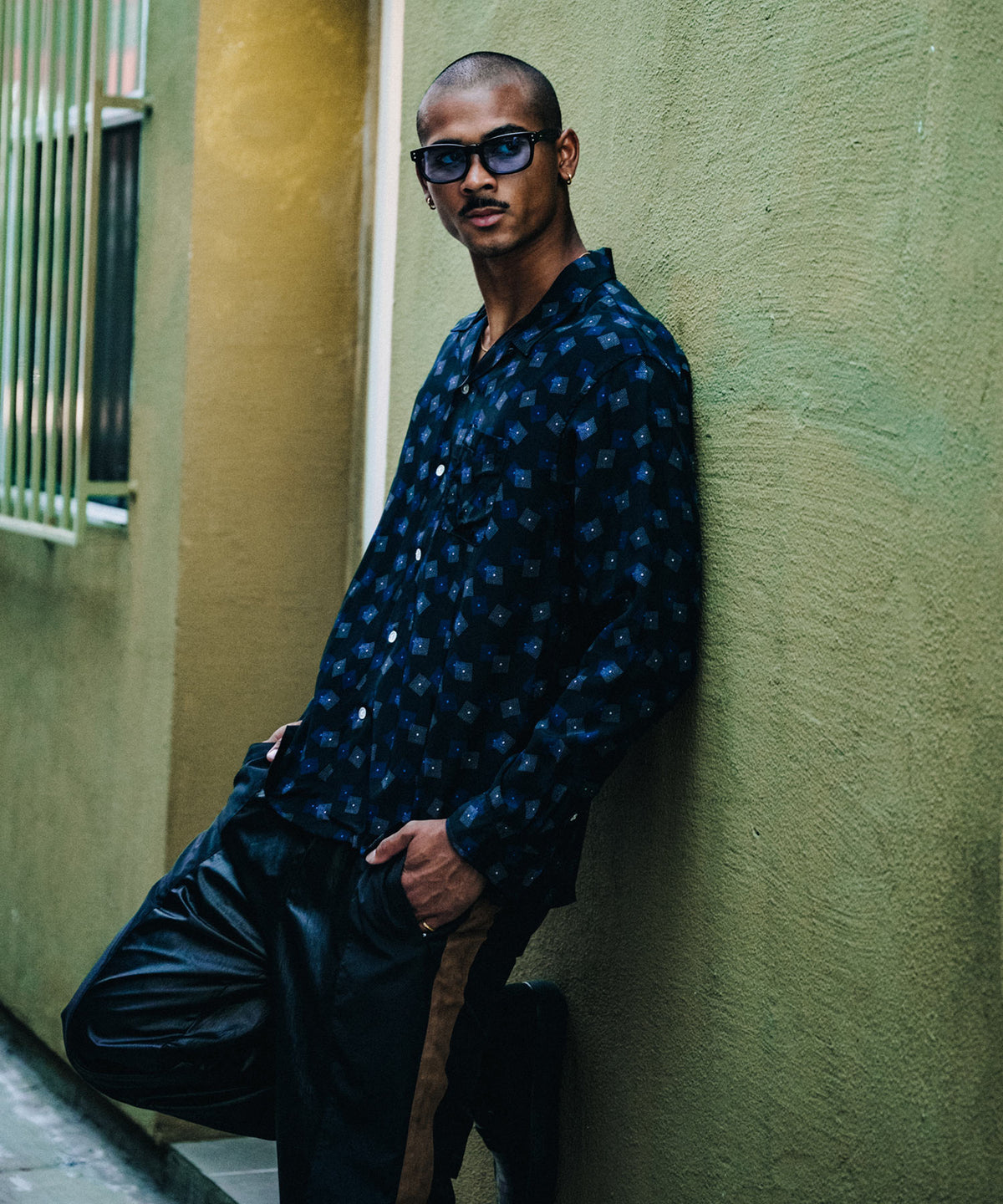 RAYON OPEN-COLLAR SHIRT