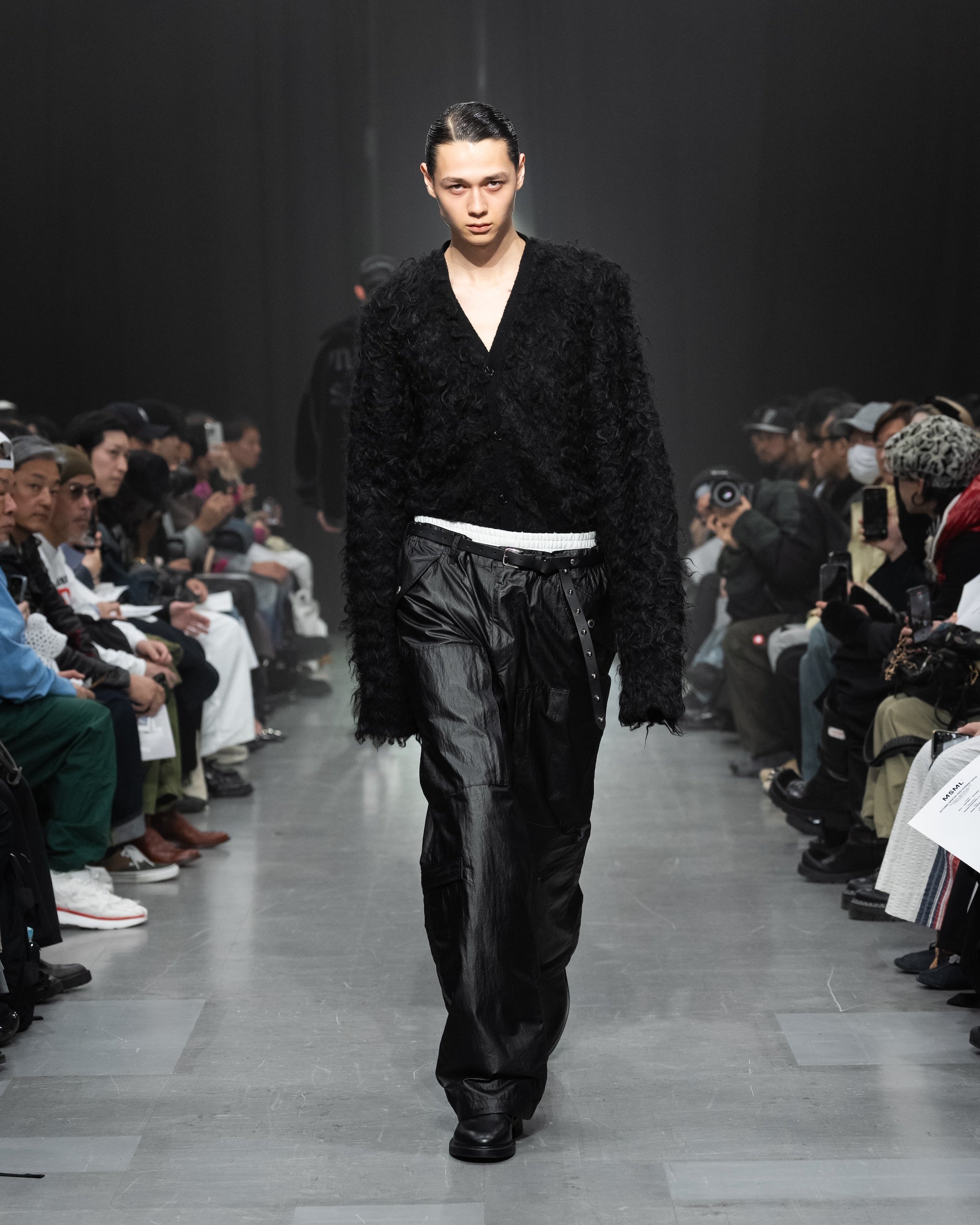 PANEL BRUSH KNIT WIDE CARDIGAN