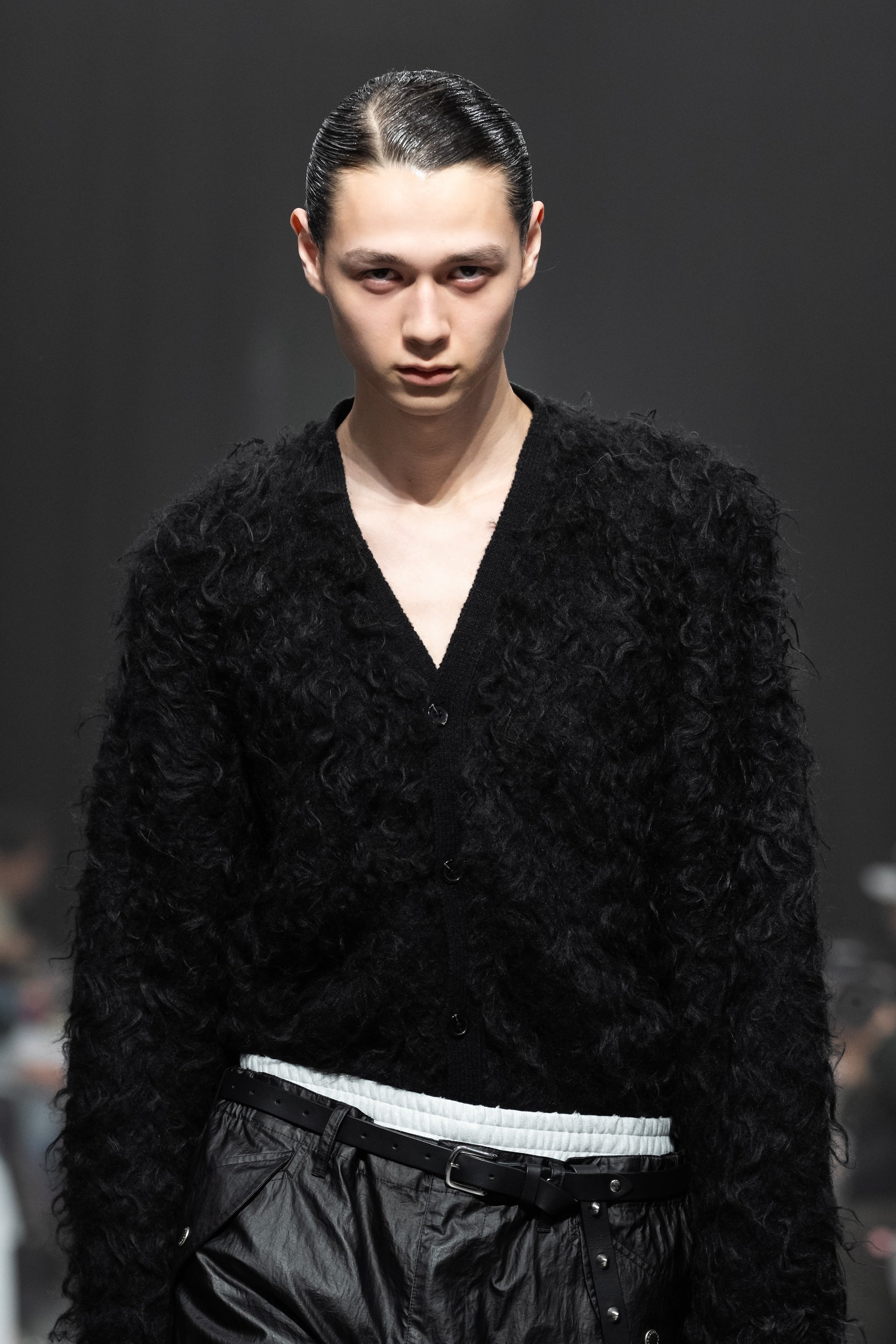 PANEL BRUSH KNIT WIDE CARDIGAN