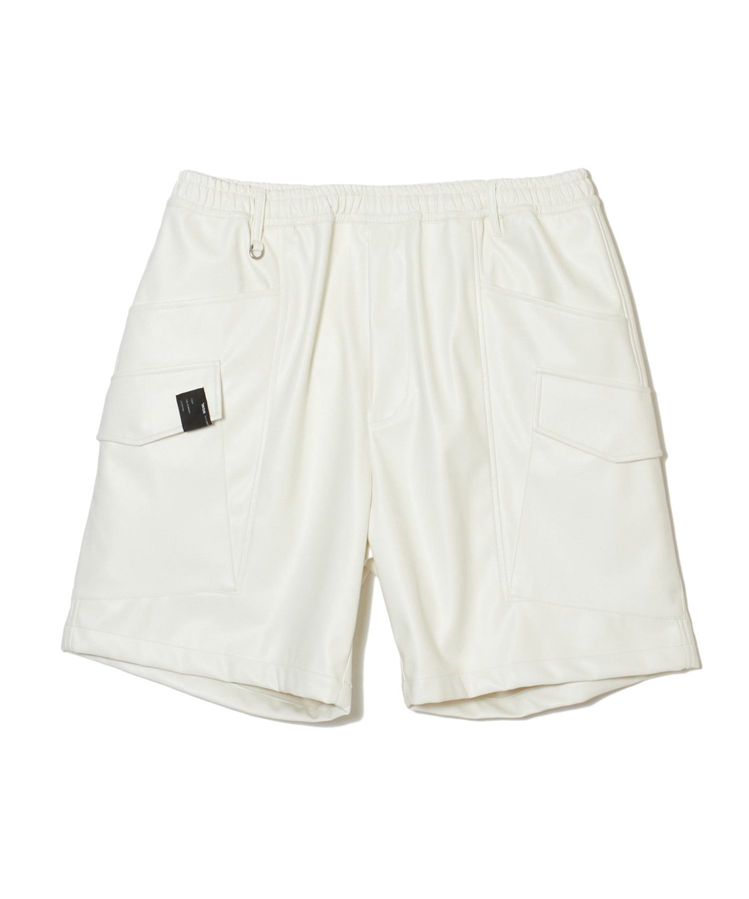WIDE CARGO SHORTS FAKE LEATHER