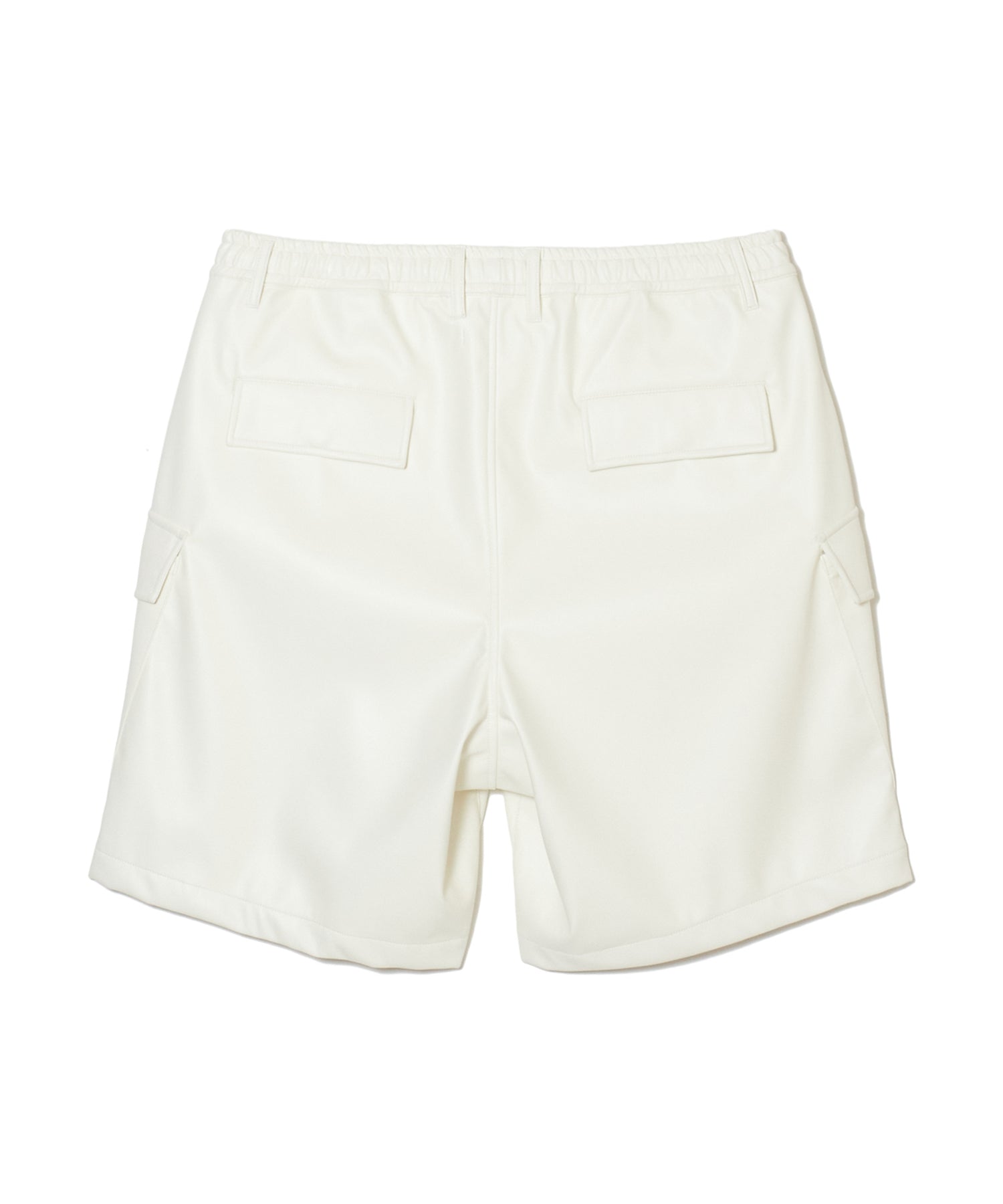 WIDE CARGO SHORTS FAKE LEATHER