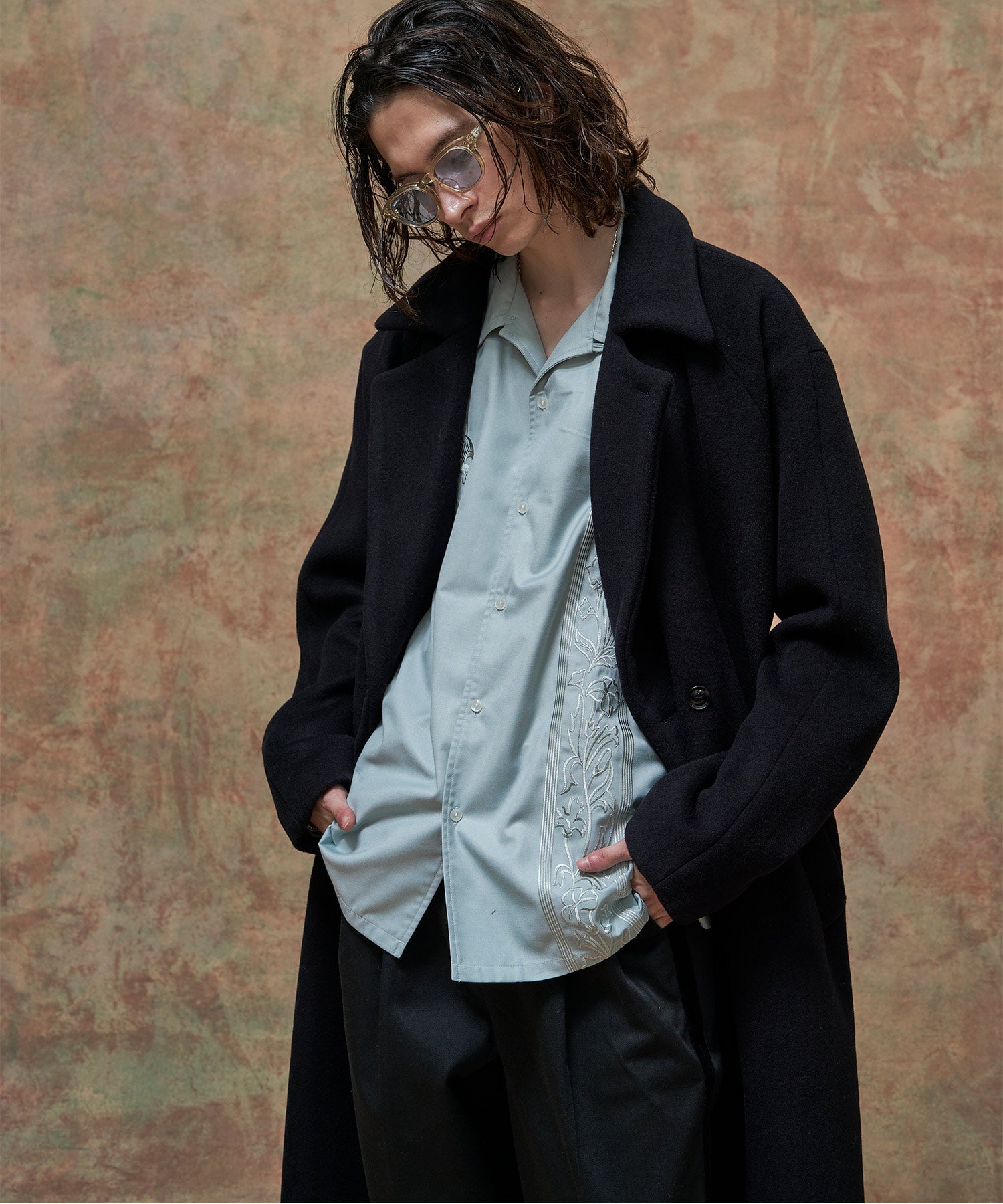 DOUBLE BREASTED WOOL MAXI COAT