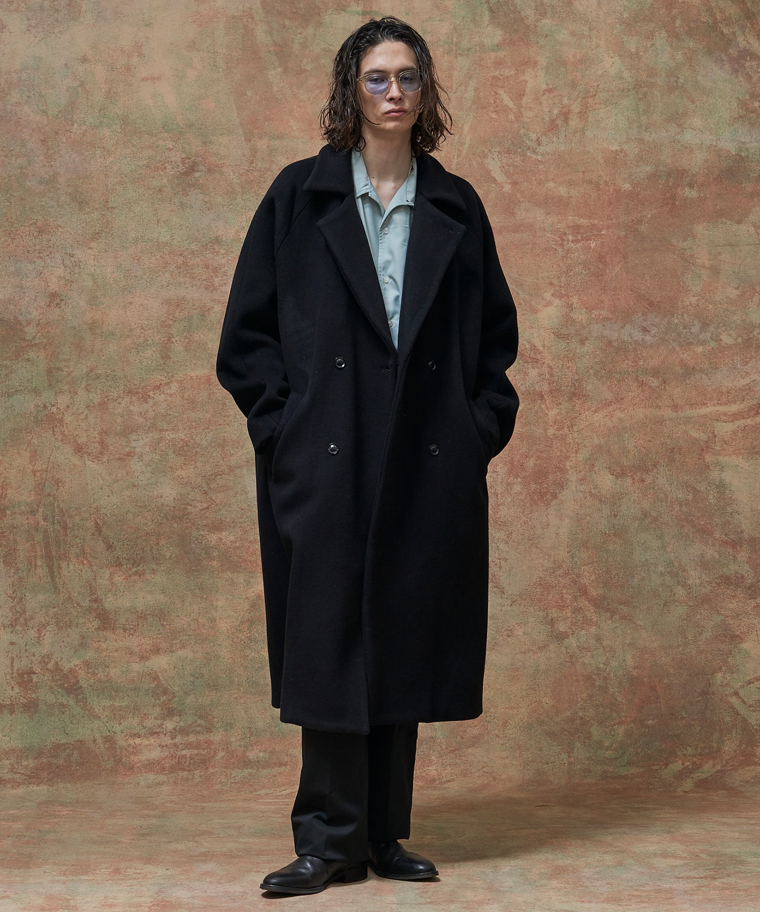 DOUBLE BREASTED WOOL MAXI COAT