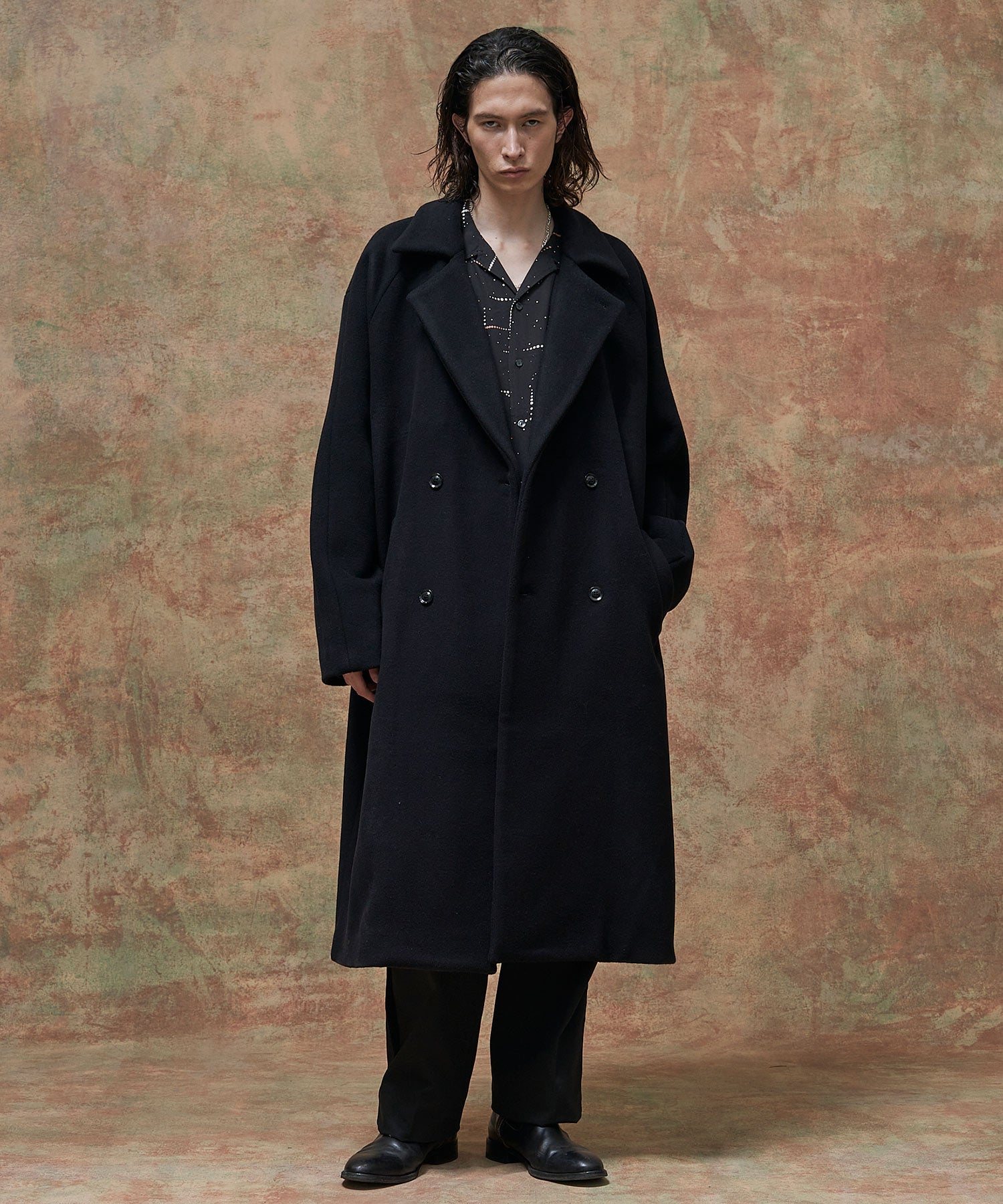 DOUBLE BREASTED WOOL MAXI COAT