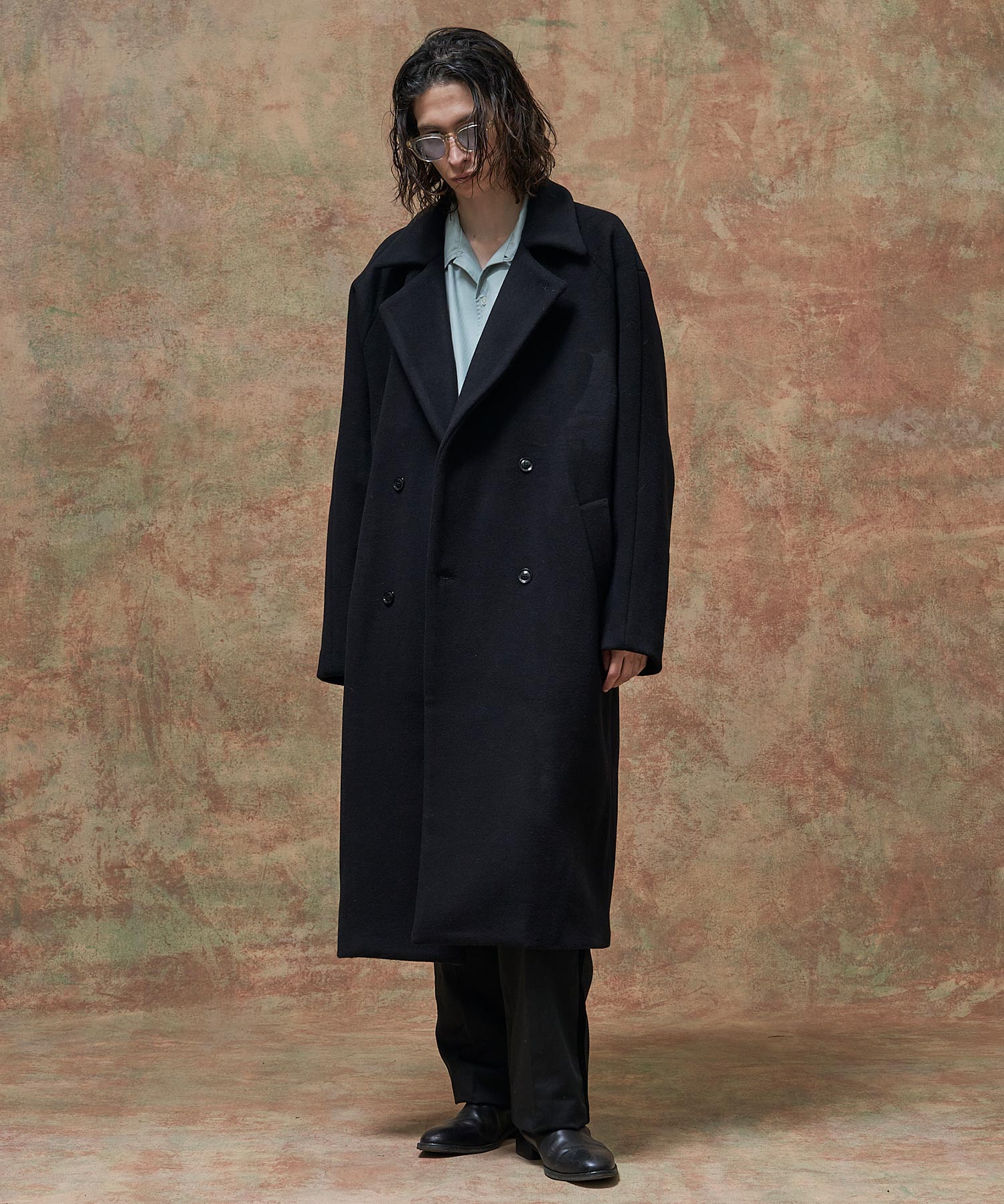 DOUBLE BREASTED WOOL MAXI COAT
