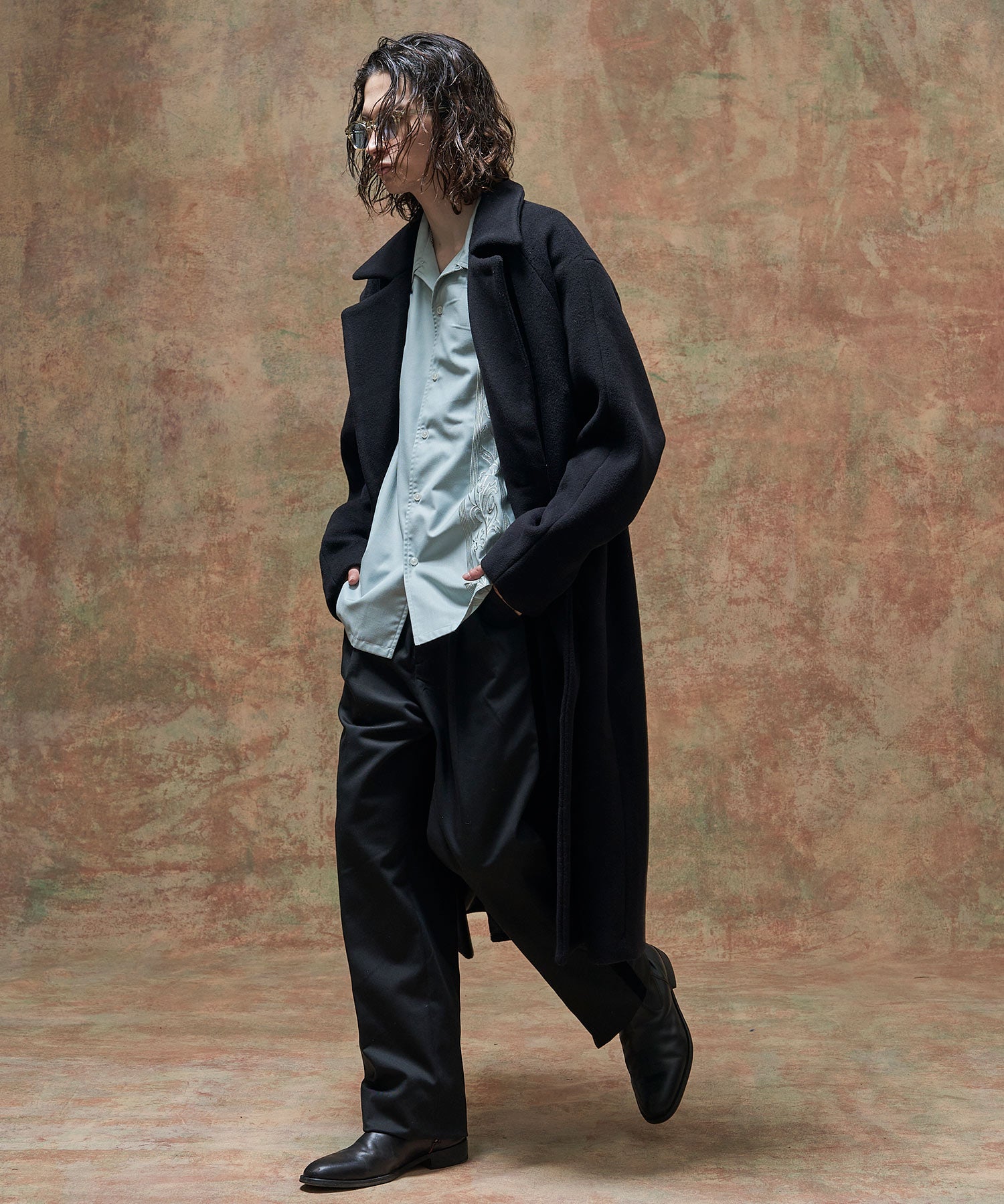 DOUBLE BREASTED WOOL MAXI COAT