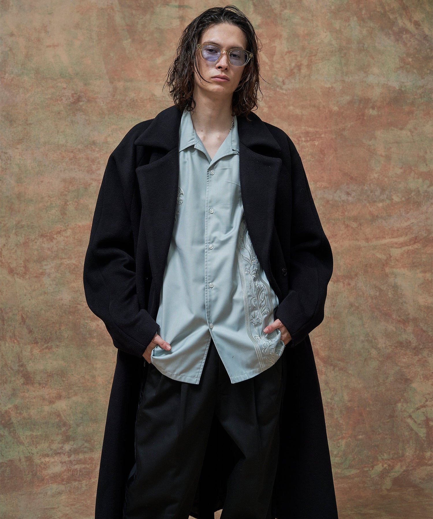 DOUBLE BREASTED WOOL MAXI COAT