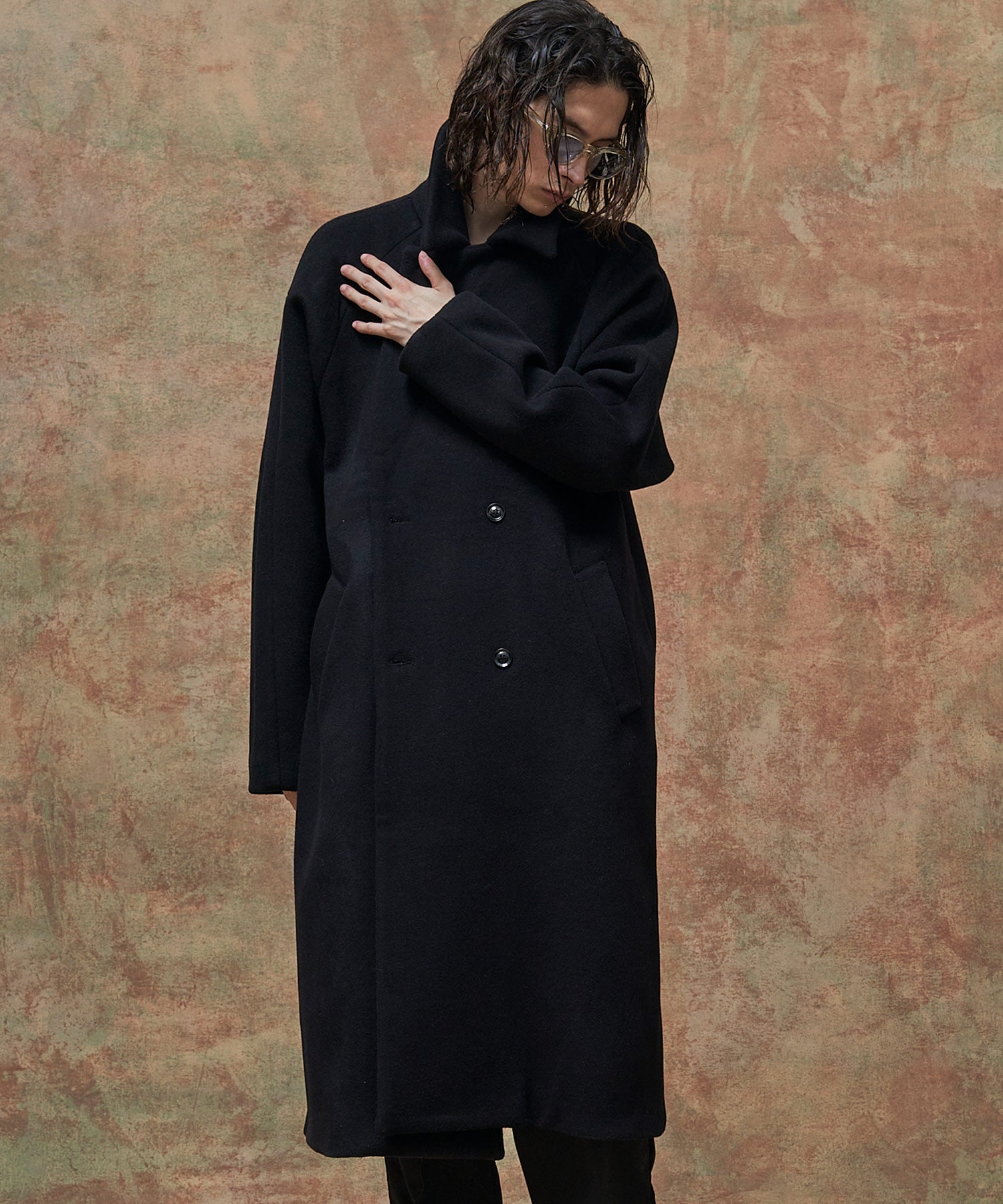DOUBLE BREASTED WOOL MAXI COAT