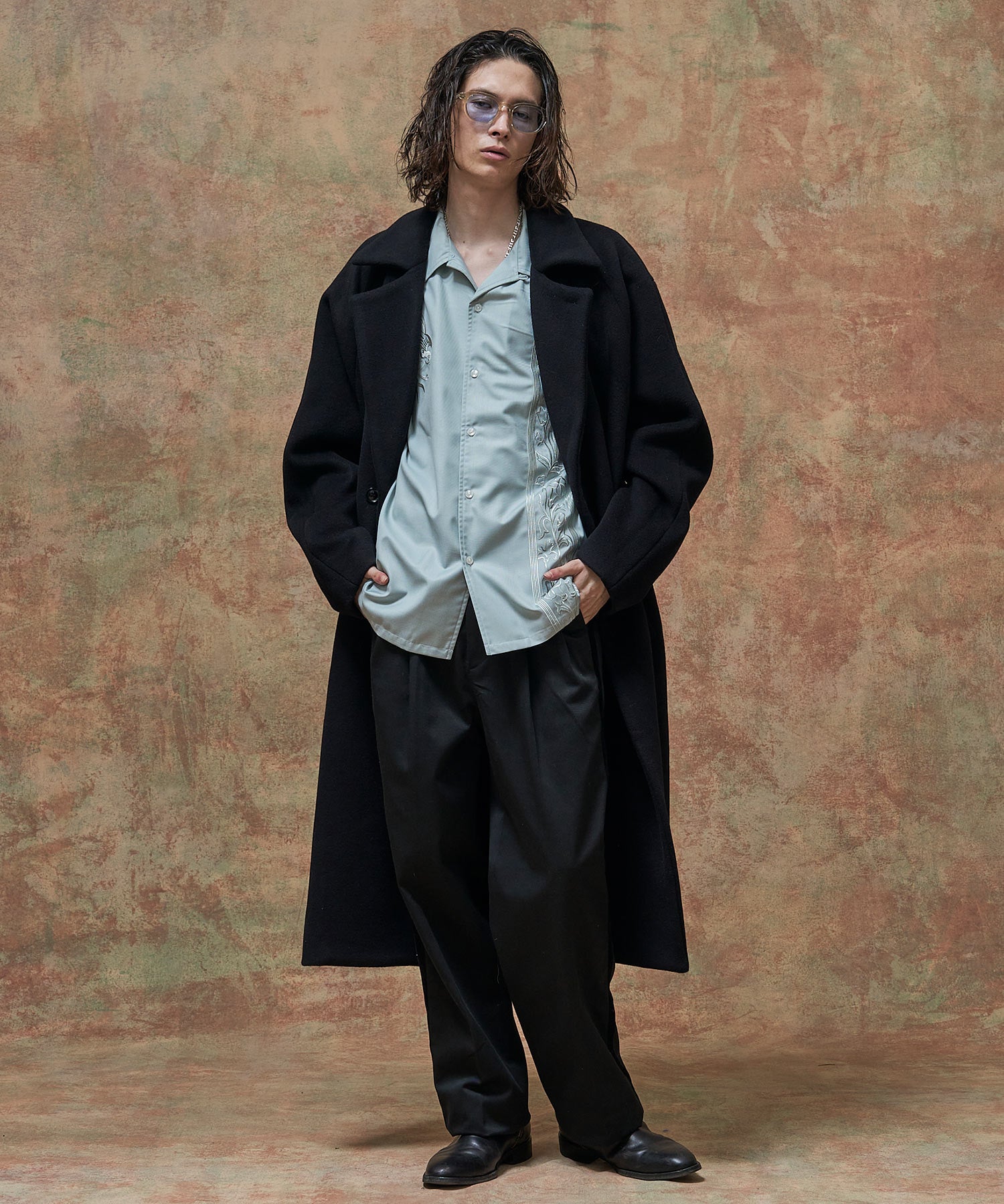 DOUBLE BREASTED WOOL MAXI COAT