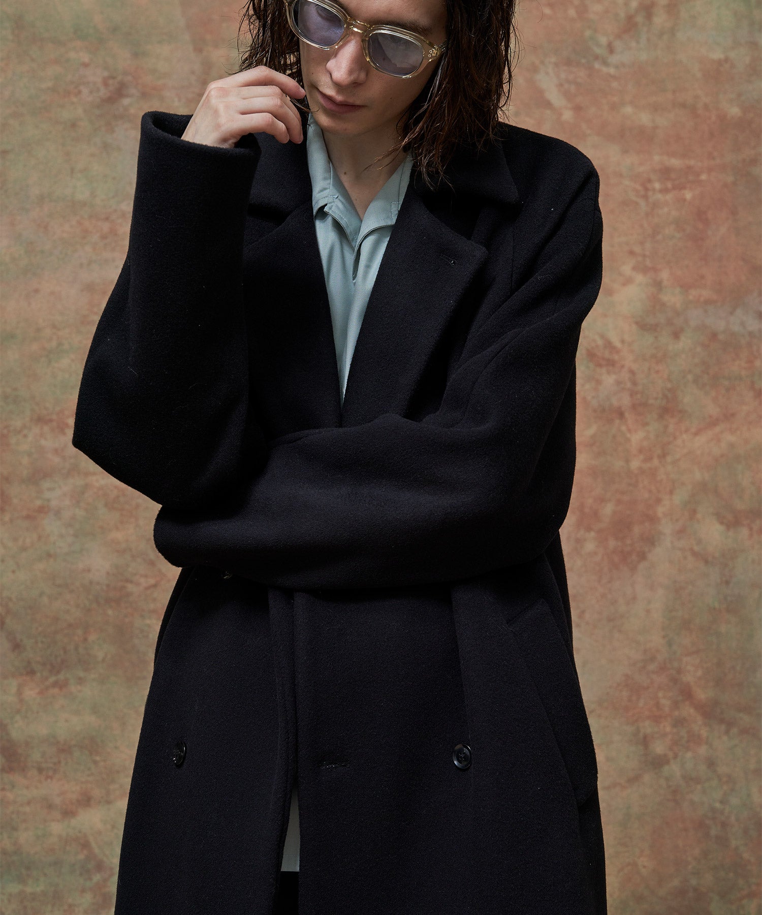DOUBLE BREASTED WOOL MAXI COAT
