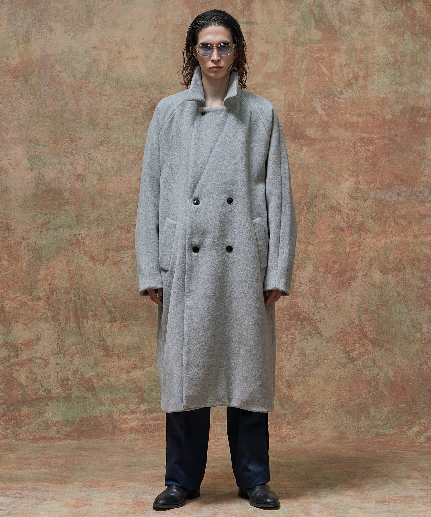 DOUBLE BREASTED WOOL MAXI COAT