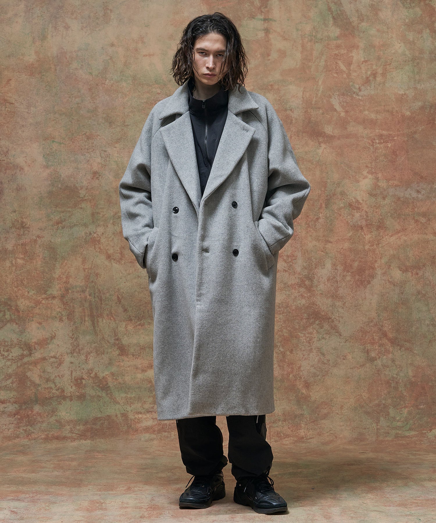 DOUBLE BREASTED WOOL MAXI COAT