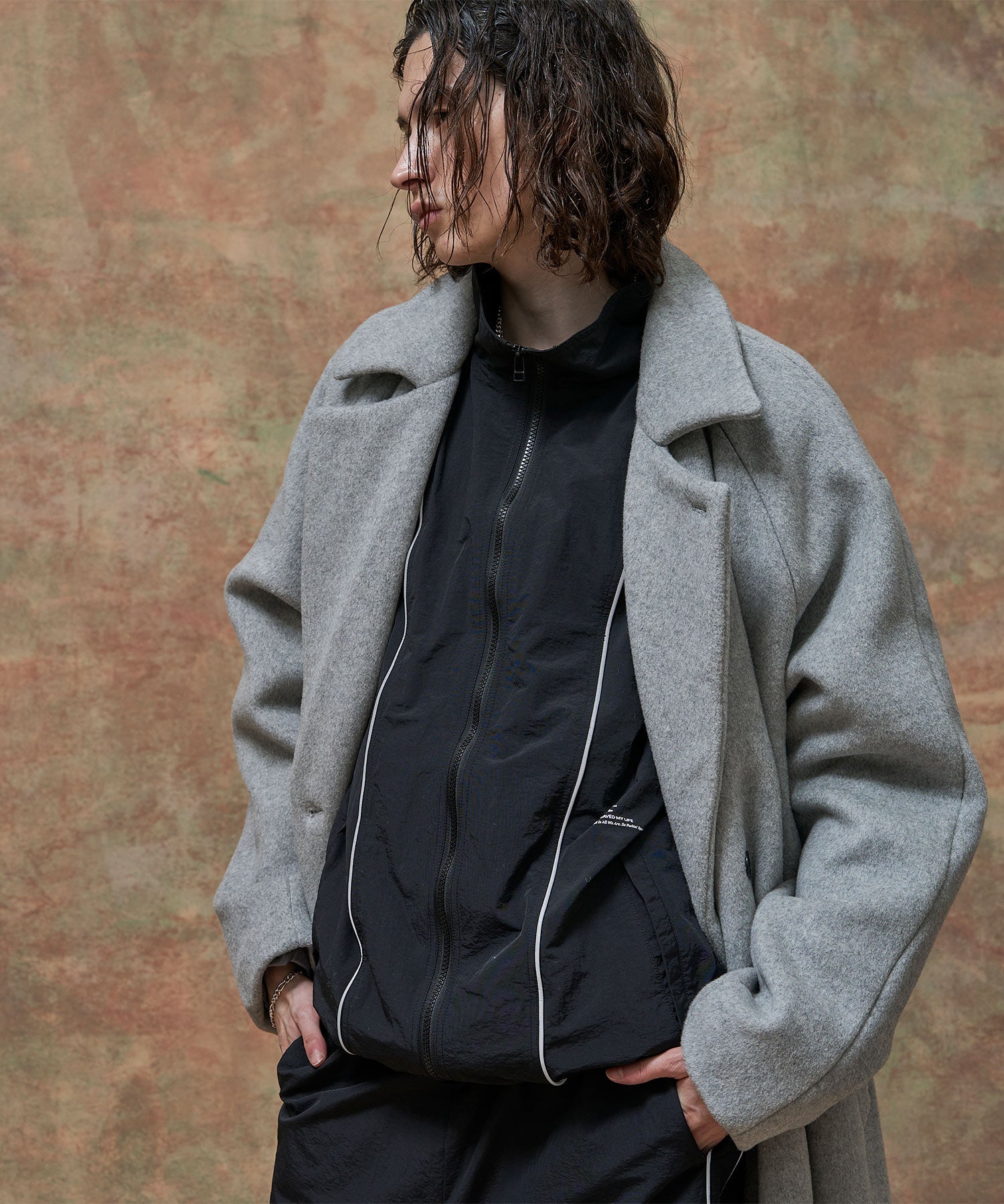 DOUBLE BREASTED WOOL MAXI COAT