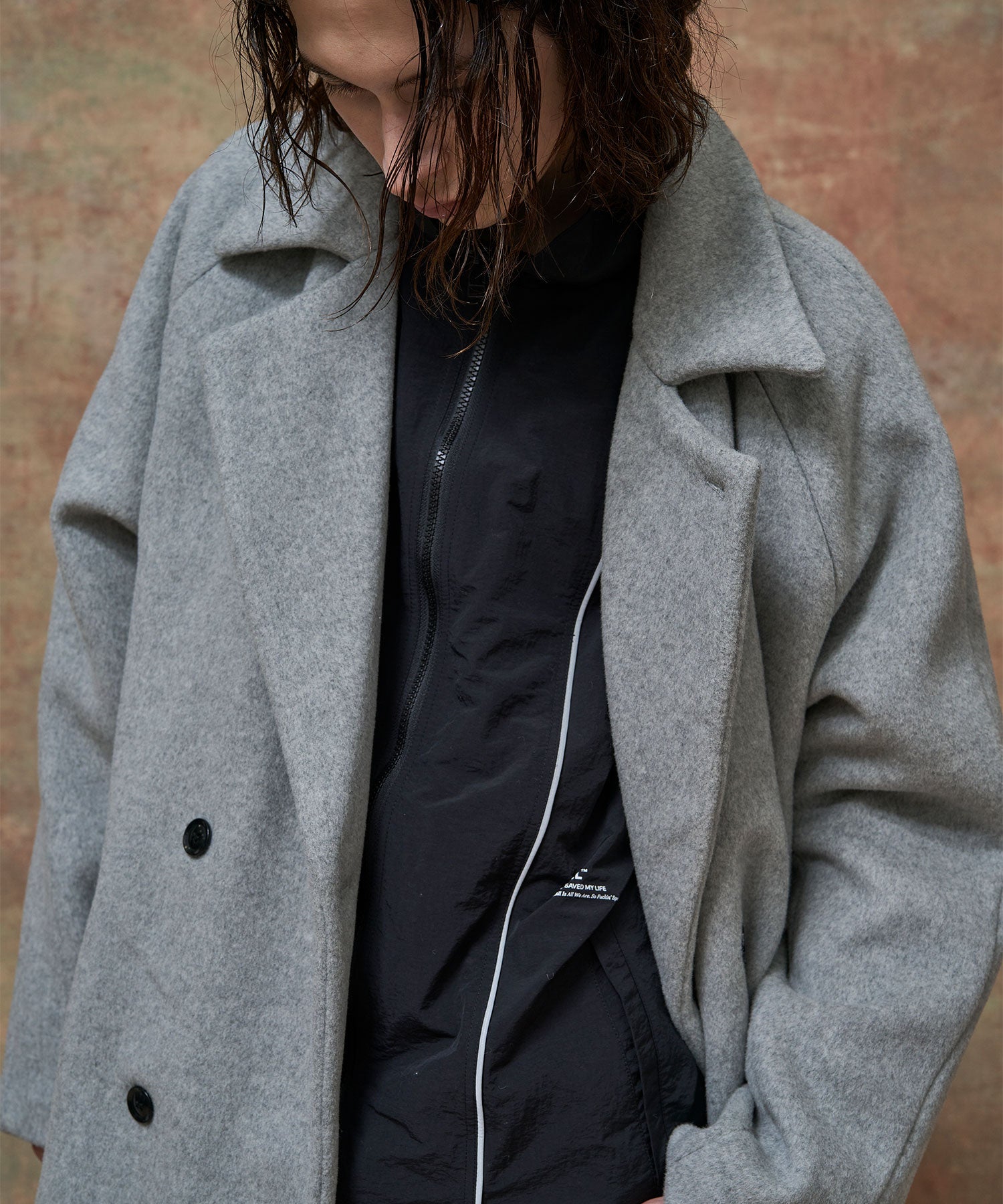 DOUBLE BREASTED WOOL MAXI COAT