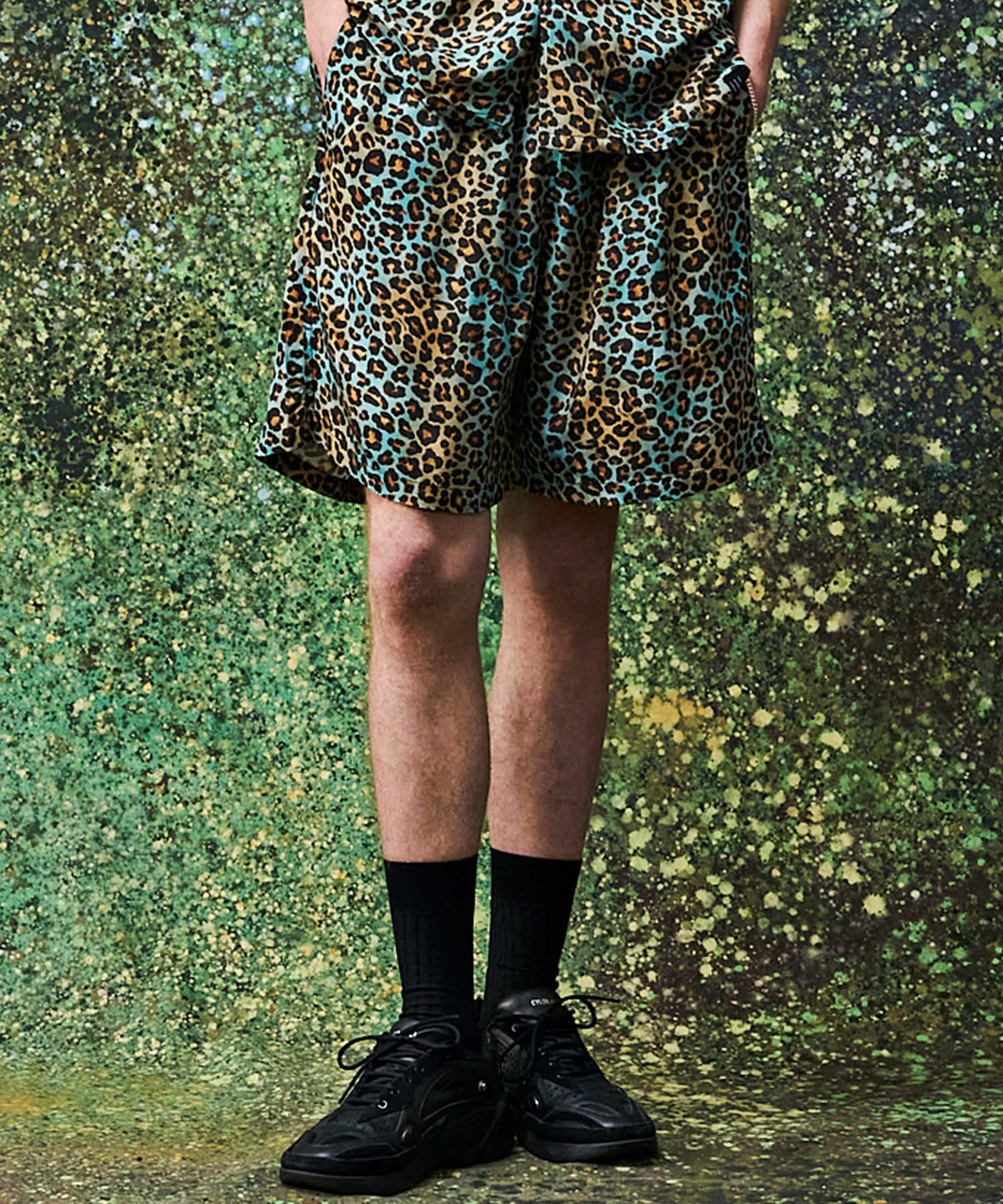 LEOPARD RAYON SHORTS