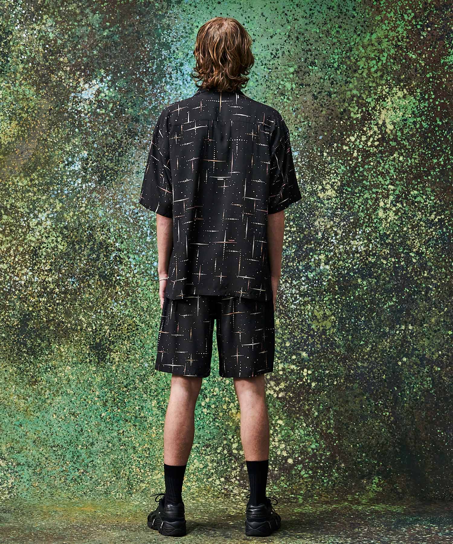 KASURI CROSS PRINTED RAYON SHORTS