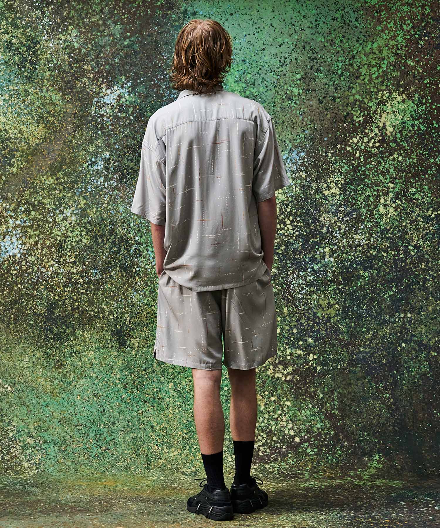 KASURI CROSS PRINTED RAYON SHORTS