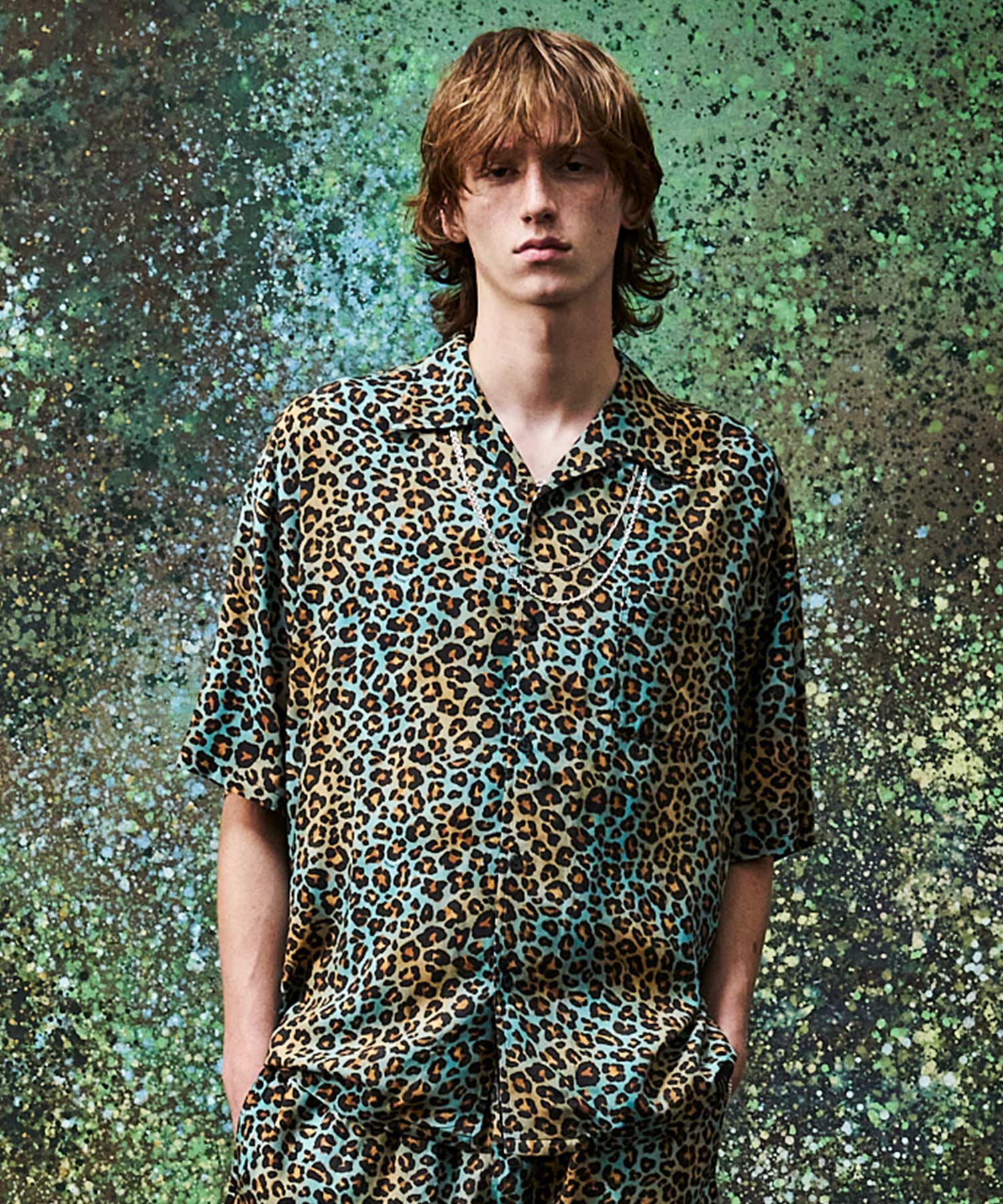 LEOPARD OPEN COLLAR SHORT SLEEVE SHIRTS