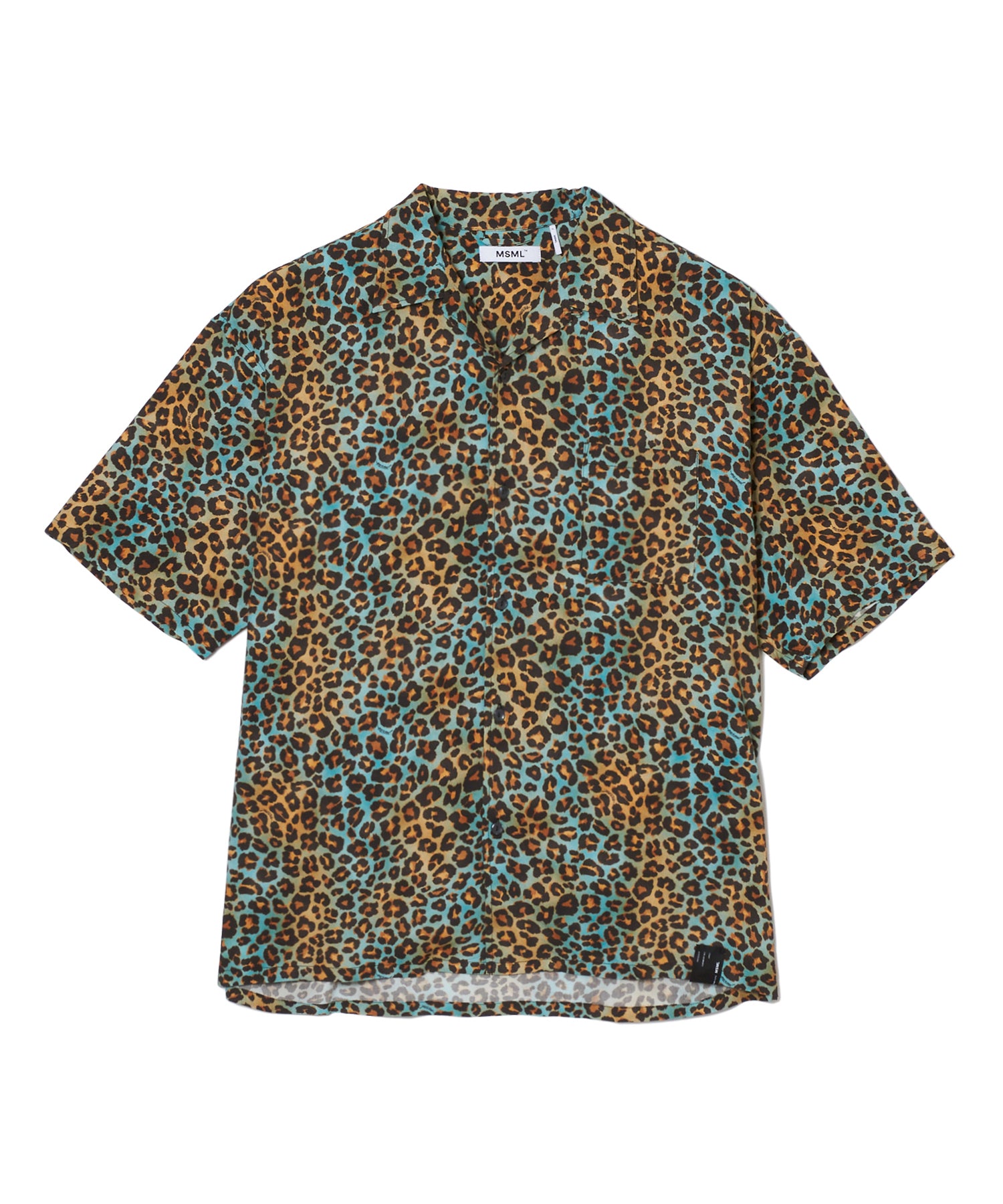 LEOPARD OPEN COLLAR SHORT SLEEVE SHIRTS