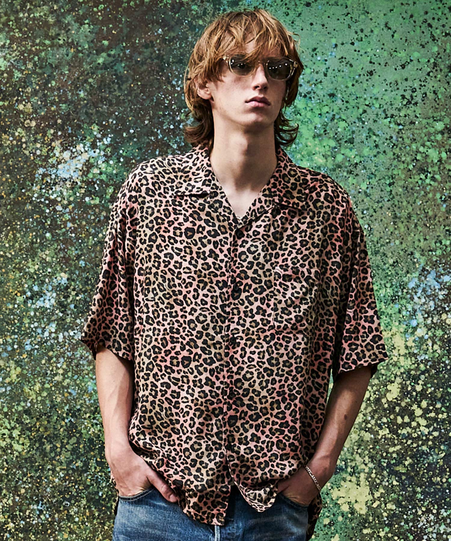 LEOPARD OPEN COLLAR SHORT SLEEVE SHIRTS