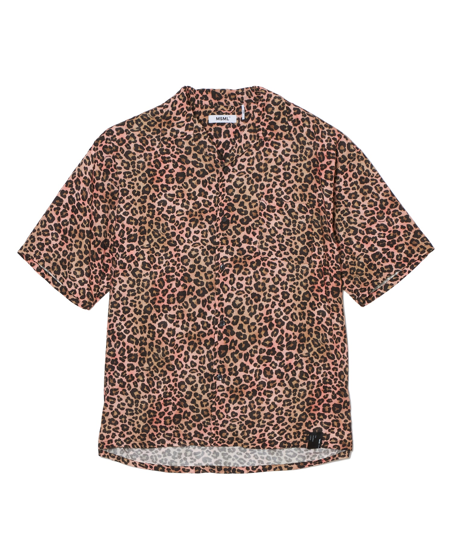 LEOPARD OPEN COLLAR SHORT SLEEVE SHIRTS