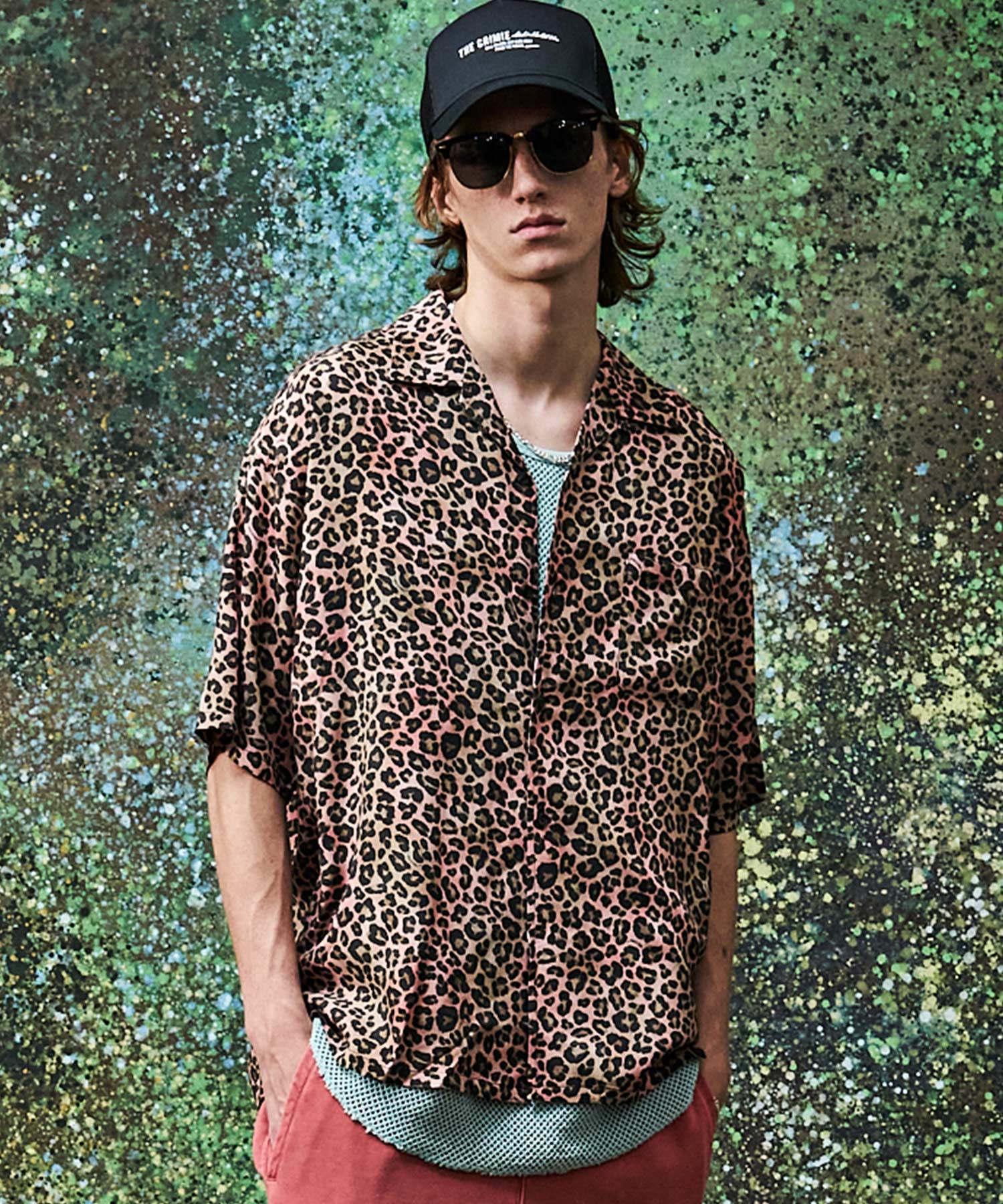 LEOPARD OPEN COLLAR SHORT SLEEVE SHIRTS