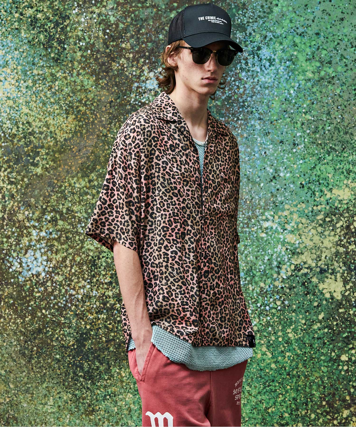 LEOPARD OPEN COLLAR SHORT SLEEVE SHIRTS