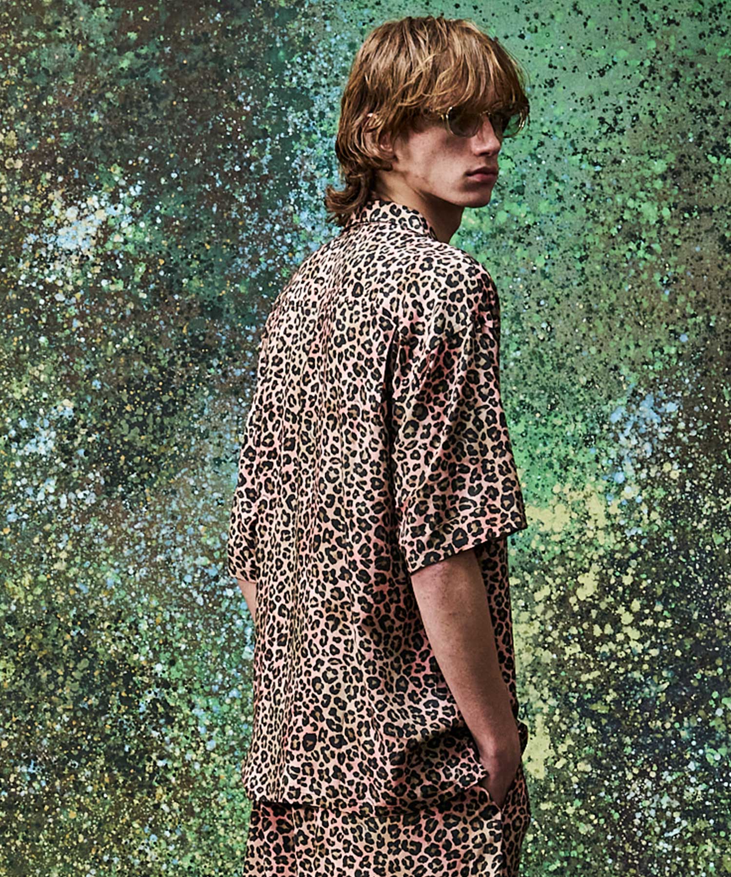 LEOPARD OPEN COLLAR SHORT SLEEVE SHIRTS