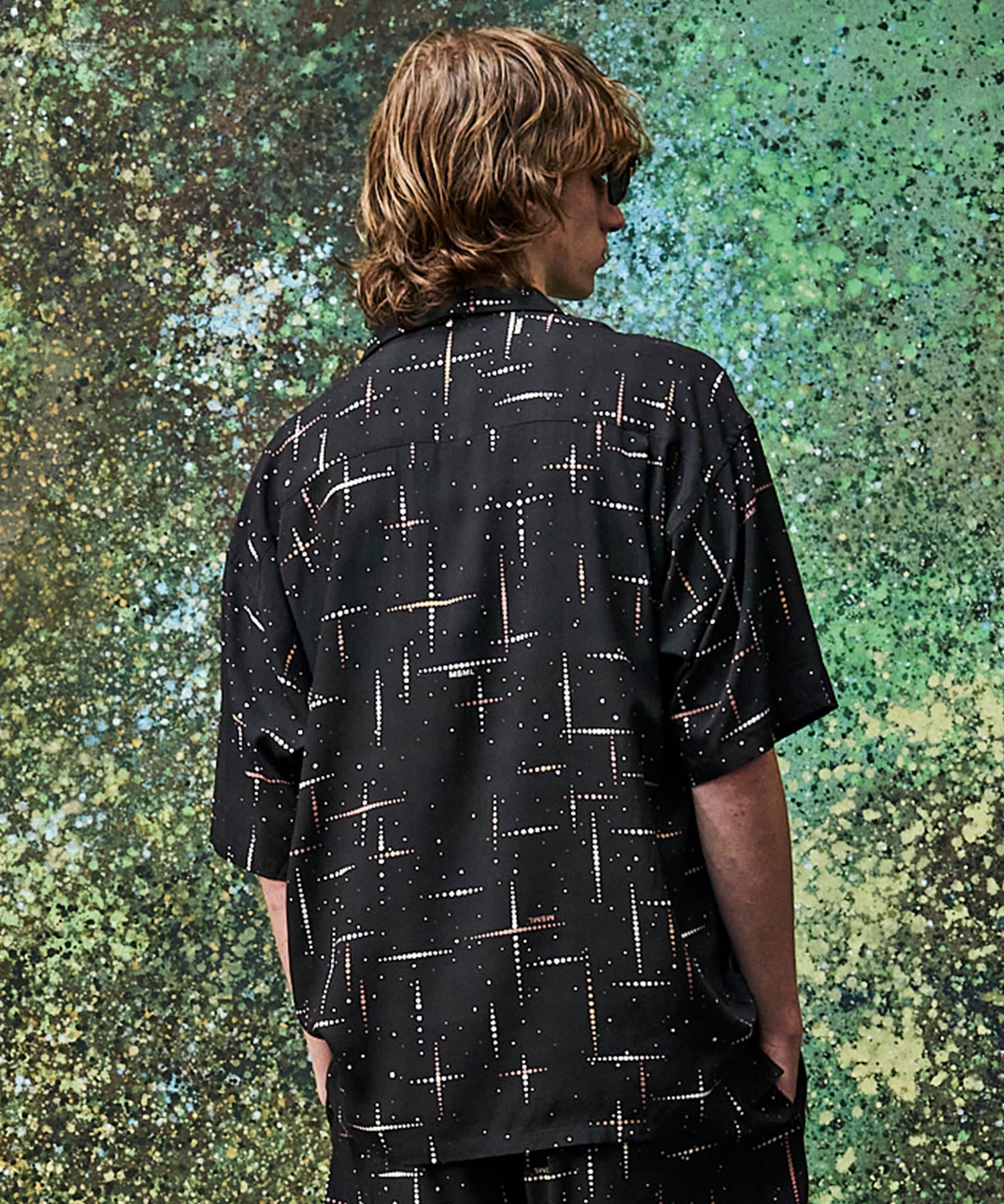 KASURI CROSS PRINTED OPEN COLLAR SHORT SLEEVE SHIRTS