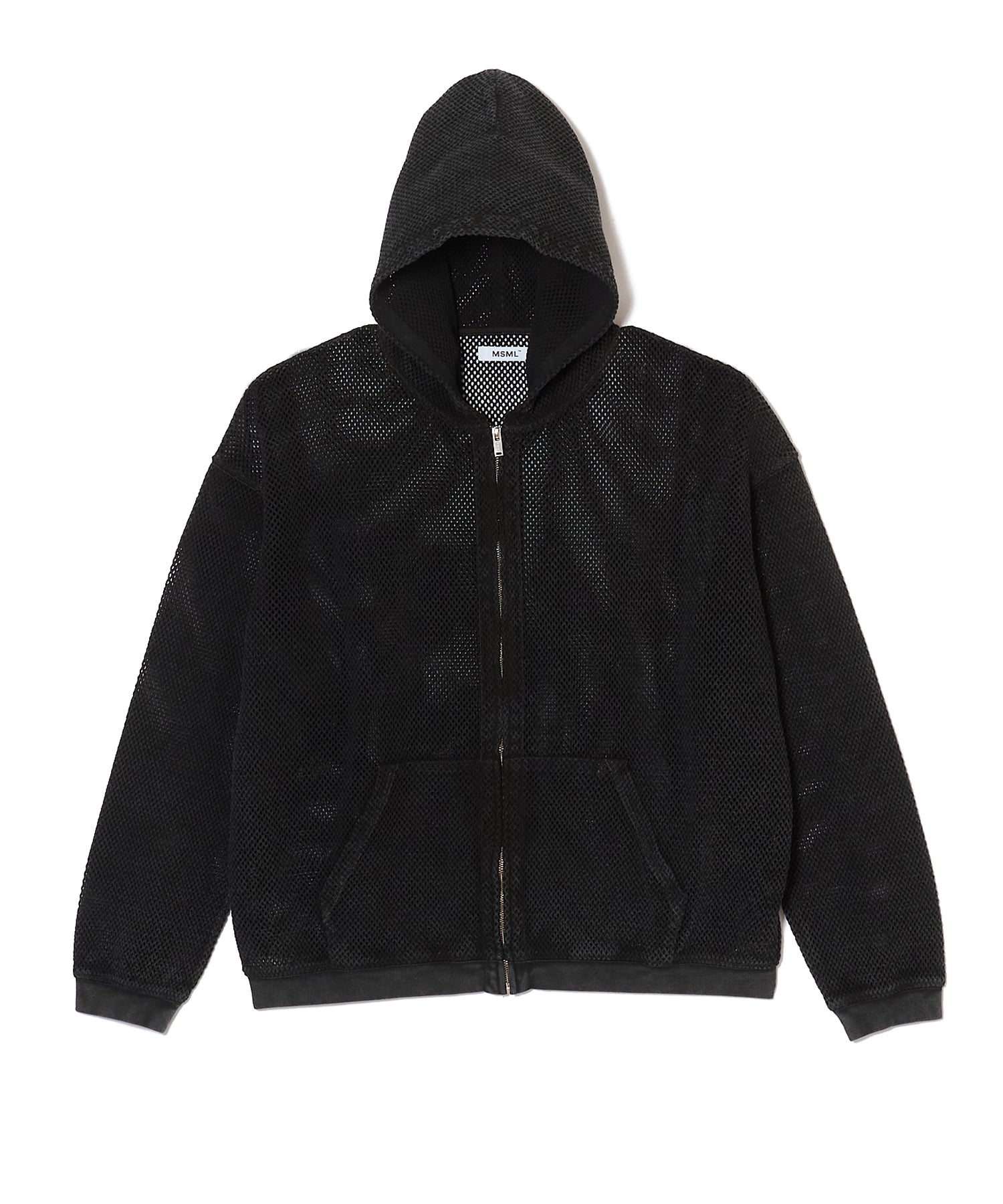 GARMENT DYE MESH ZIP HOODIE