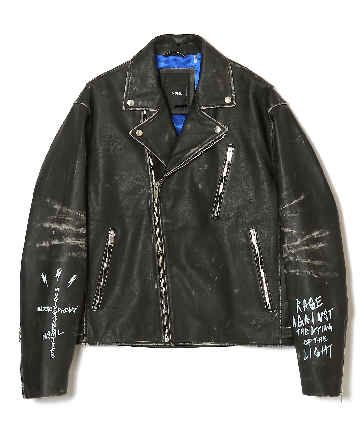 GRAPHIC RIDERS JACKET COW LEATHER